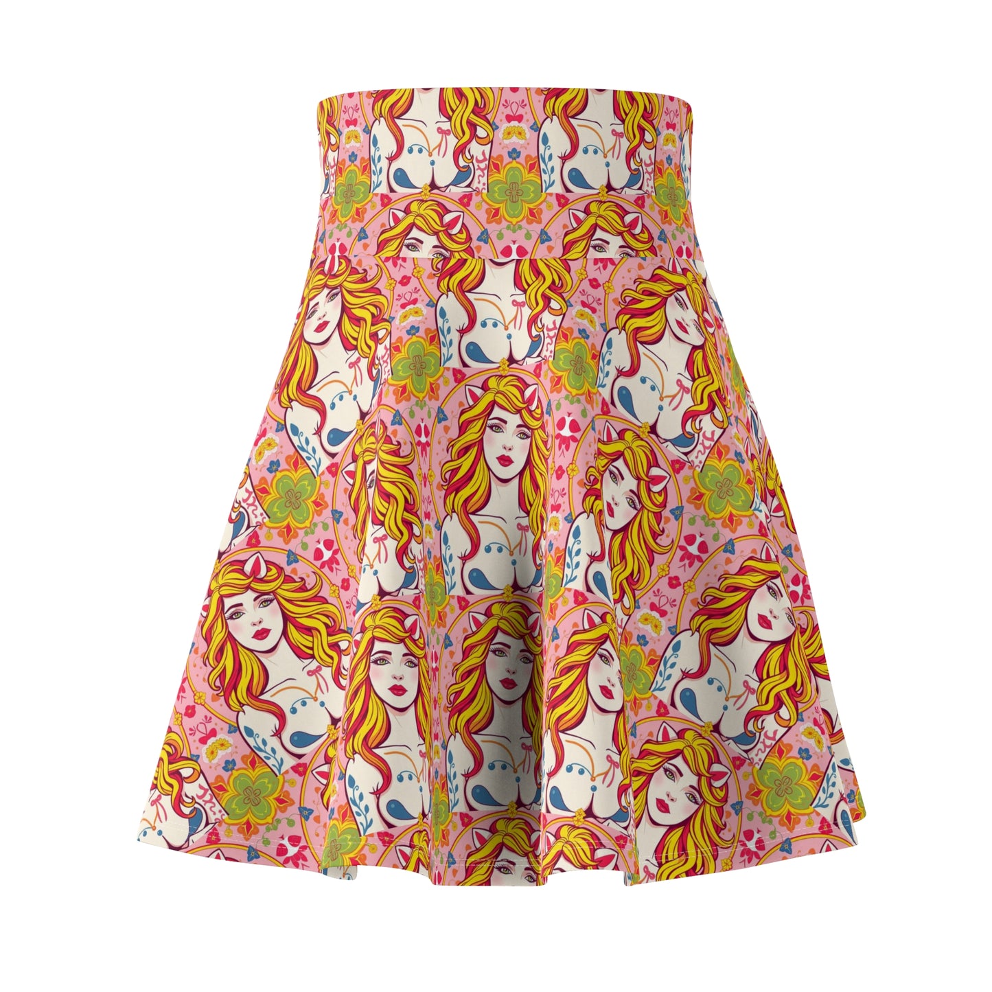 Women's Skater Skirt, (AOP), Leo, Zodiac v1, Sexy Pattern