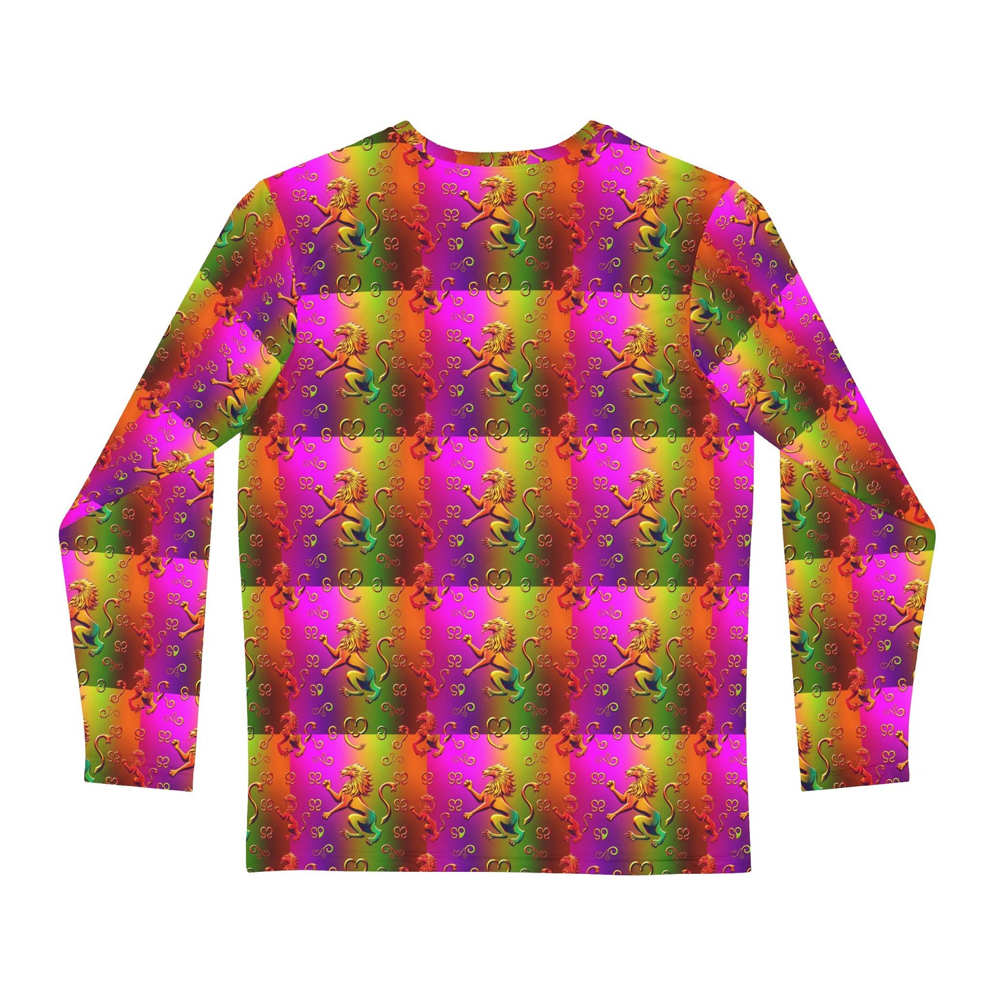 Men's Long Sleeve Shirt, (AOP), Leo, Zodiac v3, Pattern