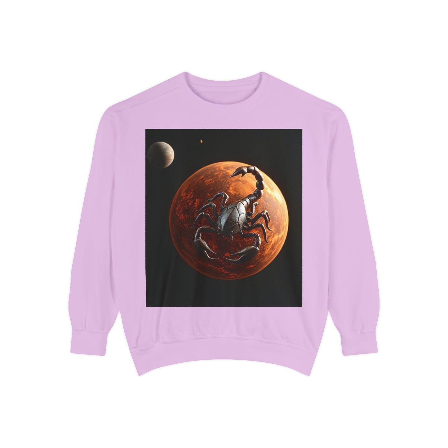 Garment-Dyed Sweatshirt, Unisex, Space Animal Design, Scorpio