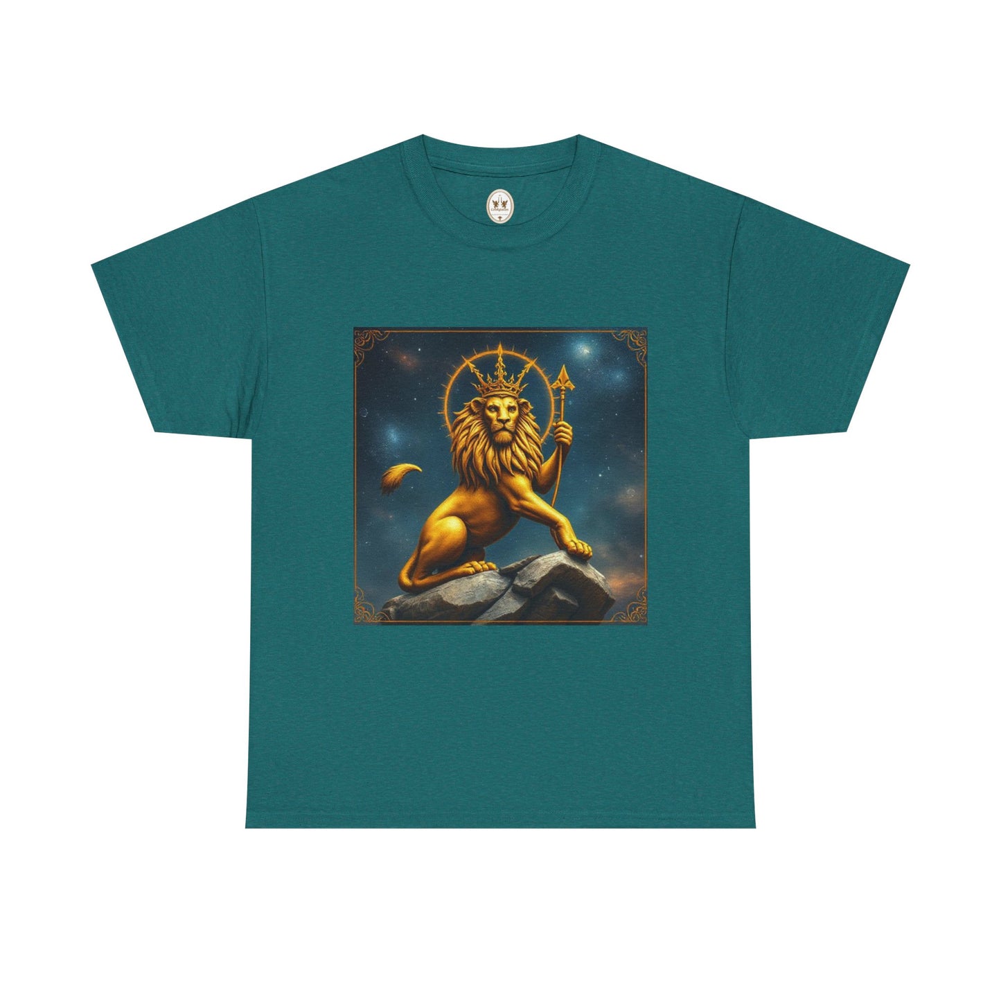 Unisex Heavy Cotton T-Shirt, King of Lions, Leo Zodiac Design
