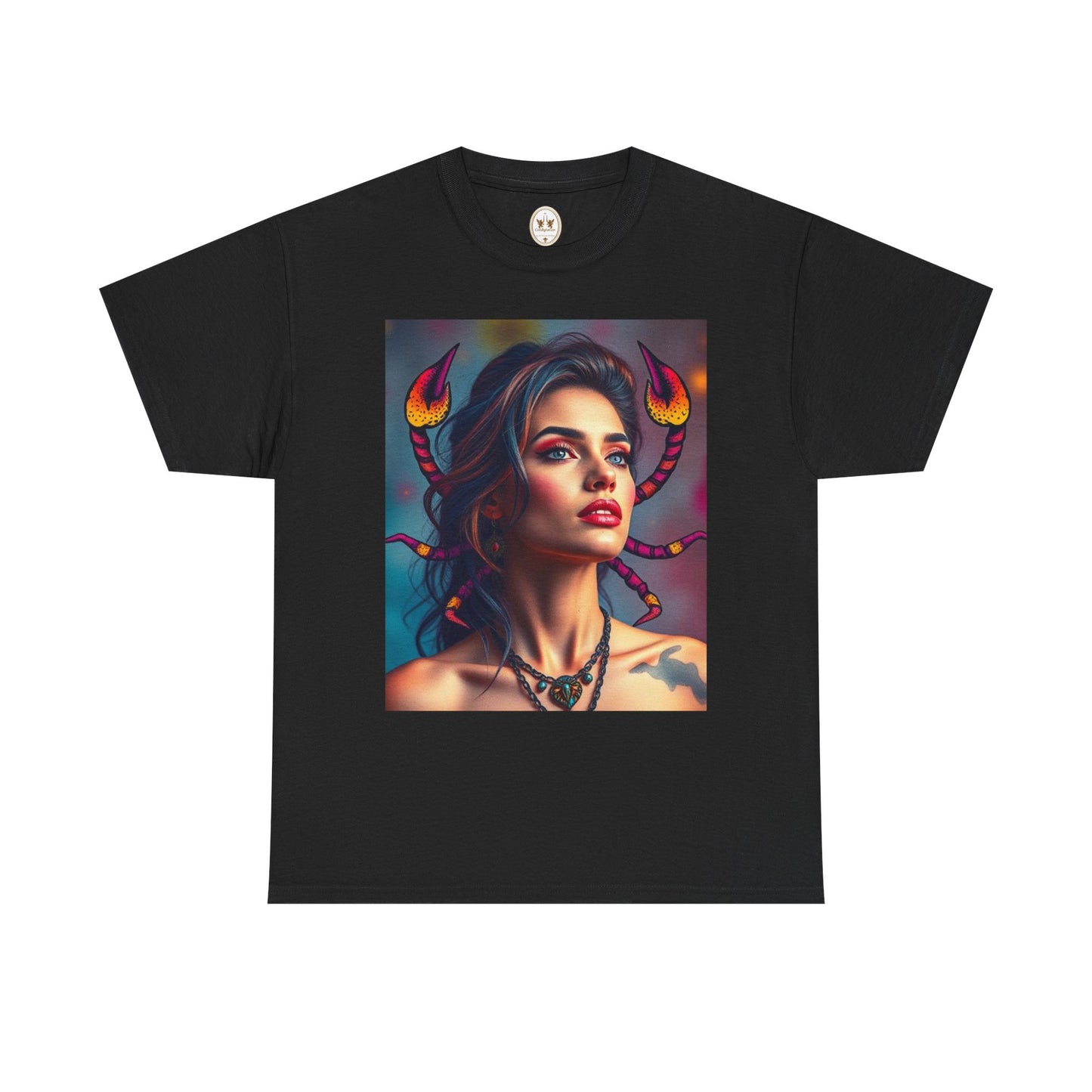Unisex Heavy Cotton T-Shirt, Scorpio, Zodiac v2, Sexy Art
