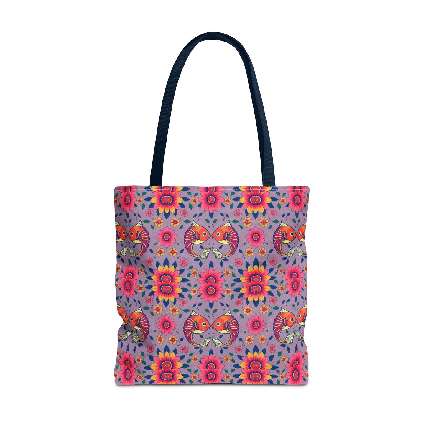 Tote Bag (AOP), Pisces, Zodiac v2, Flower Pattern