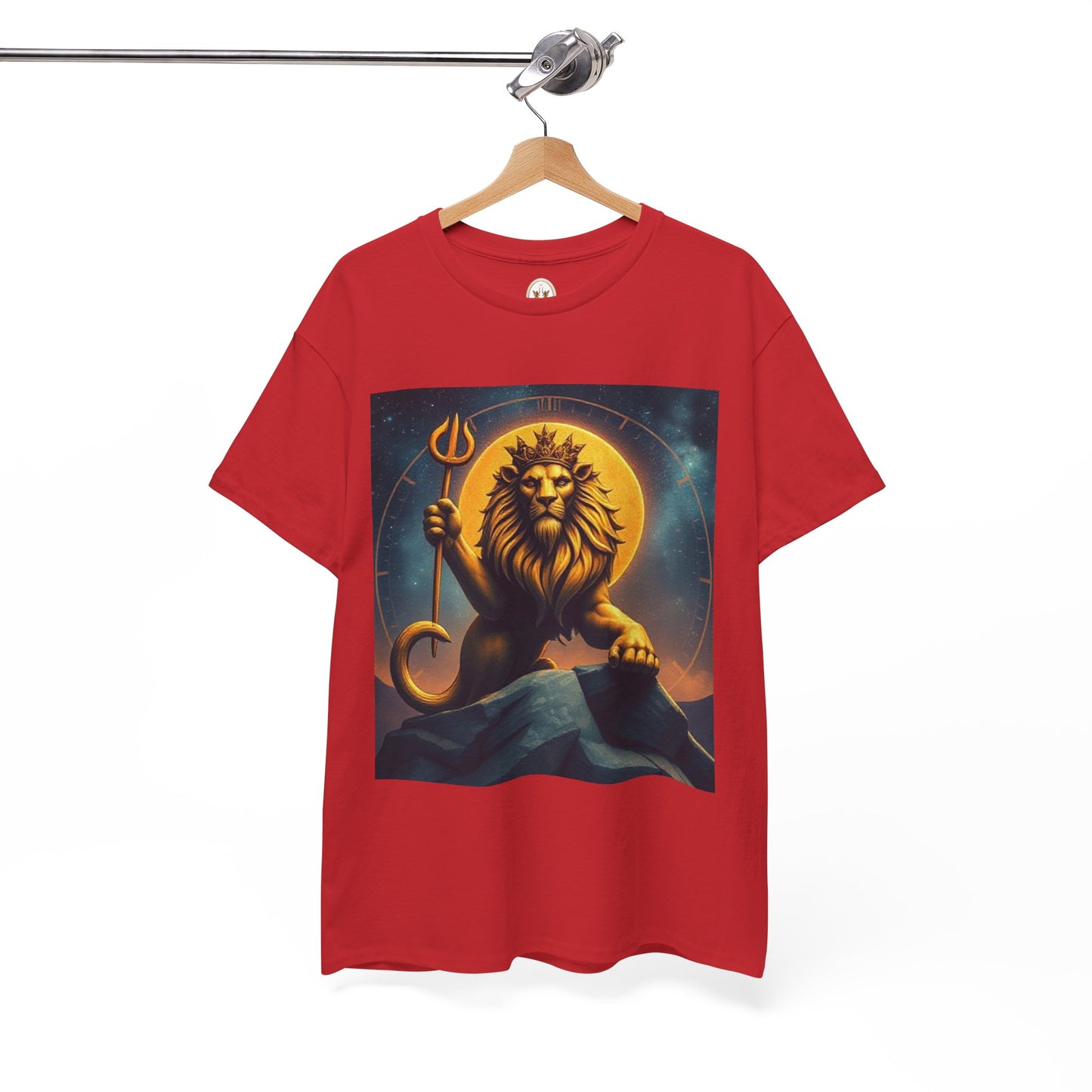 Unisex Heavy Cotton T-Shirt, King of Lions v2, Leo Zodiac Design