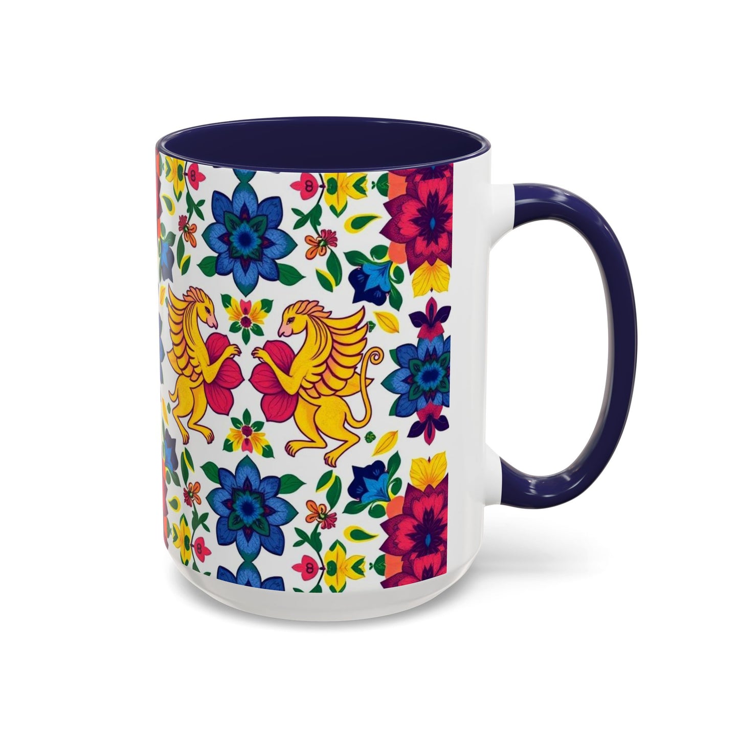 Accent Coffee Mug, Gemini, Zodiac, Flower Pattern, (11, 15oz)