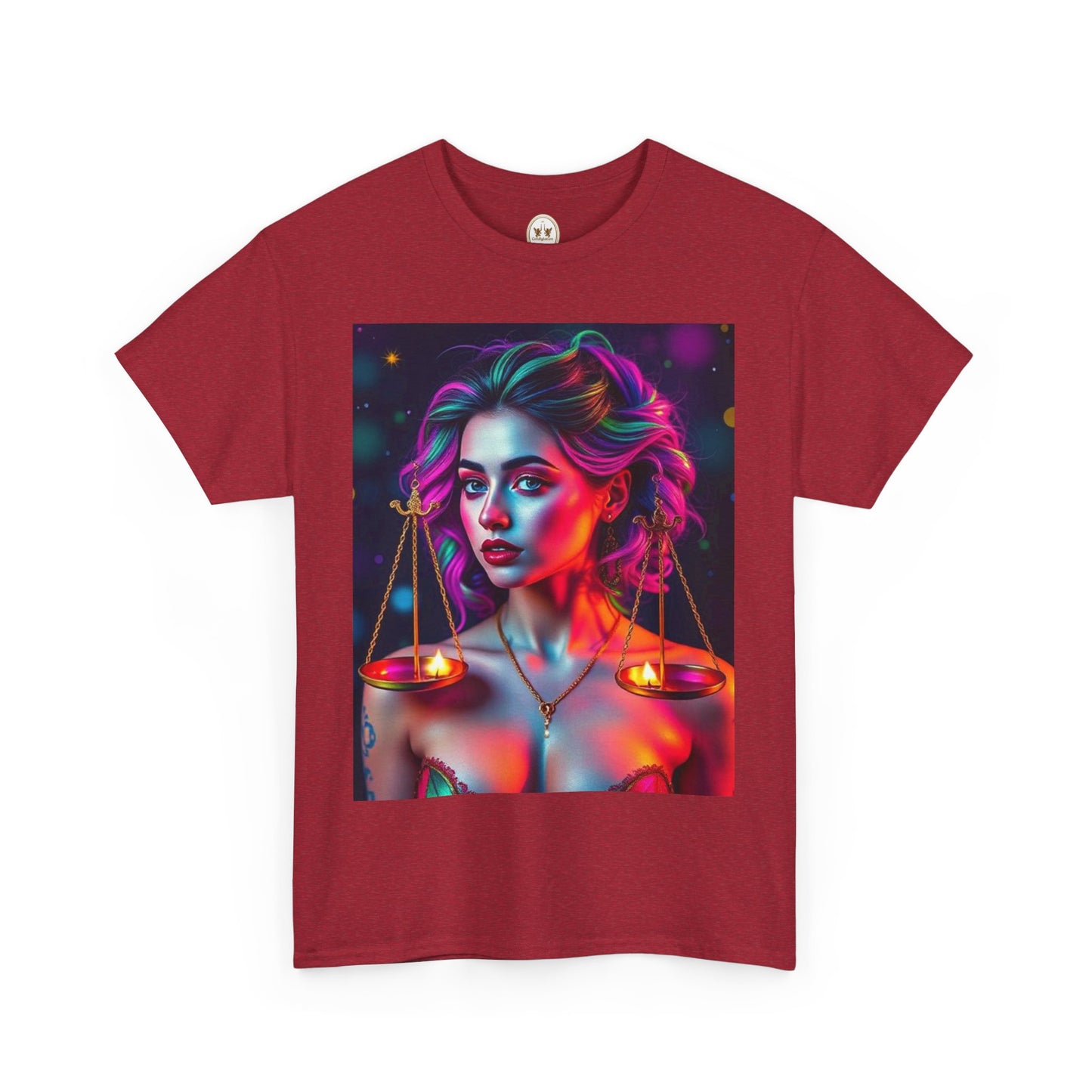 Unisex Heavy Cotton T-Shirt, Libra, Zodiac v3, Sexy Art