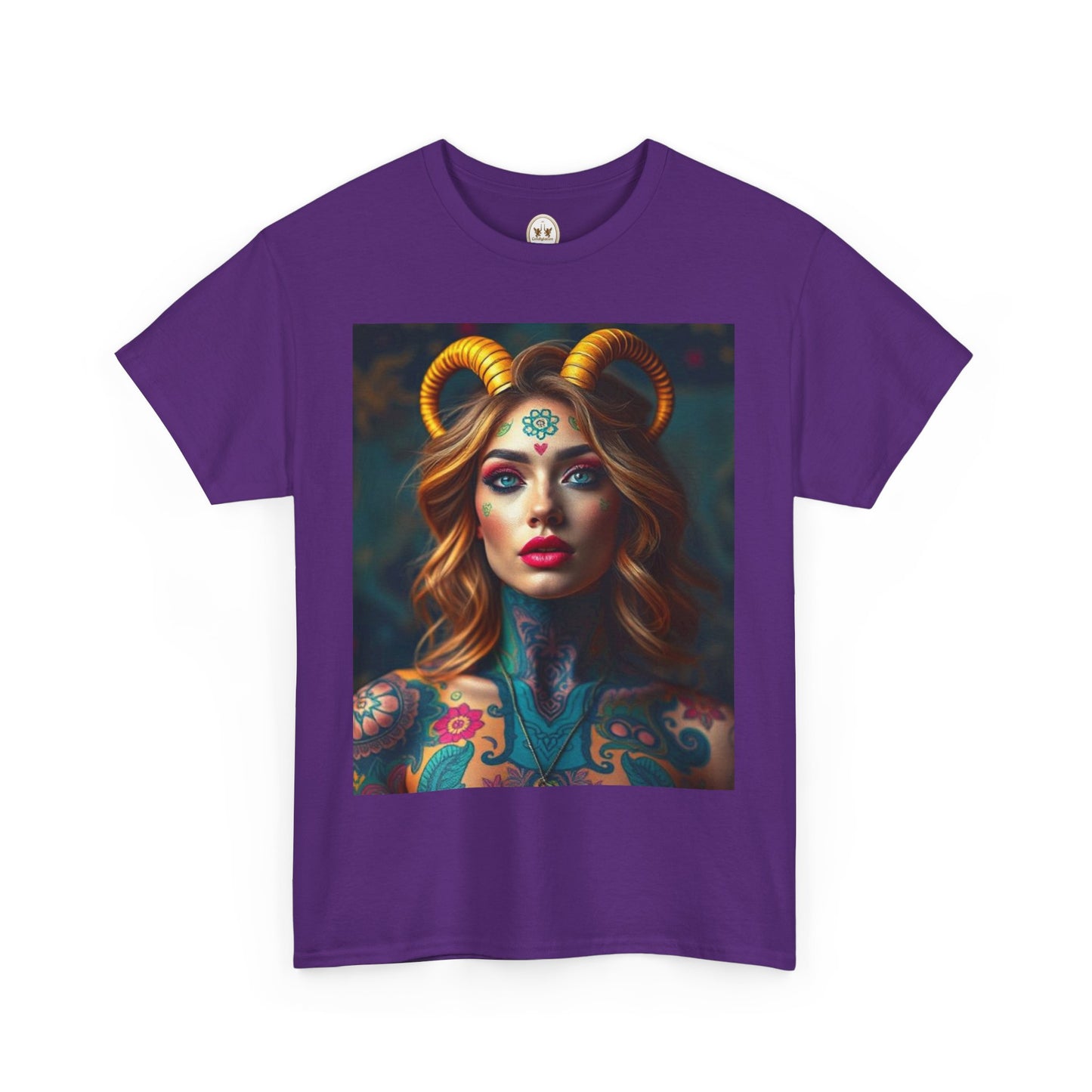 Unisex Heavy Cotton T-Shirt, Capricorn, Zodiac v1, Sexy Art
