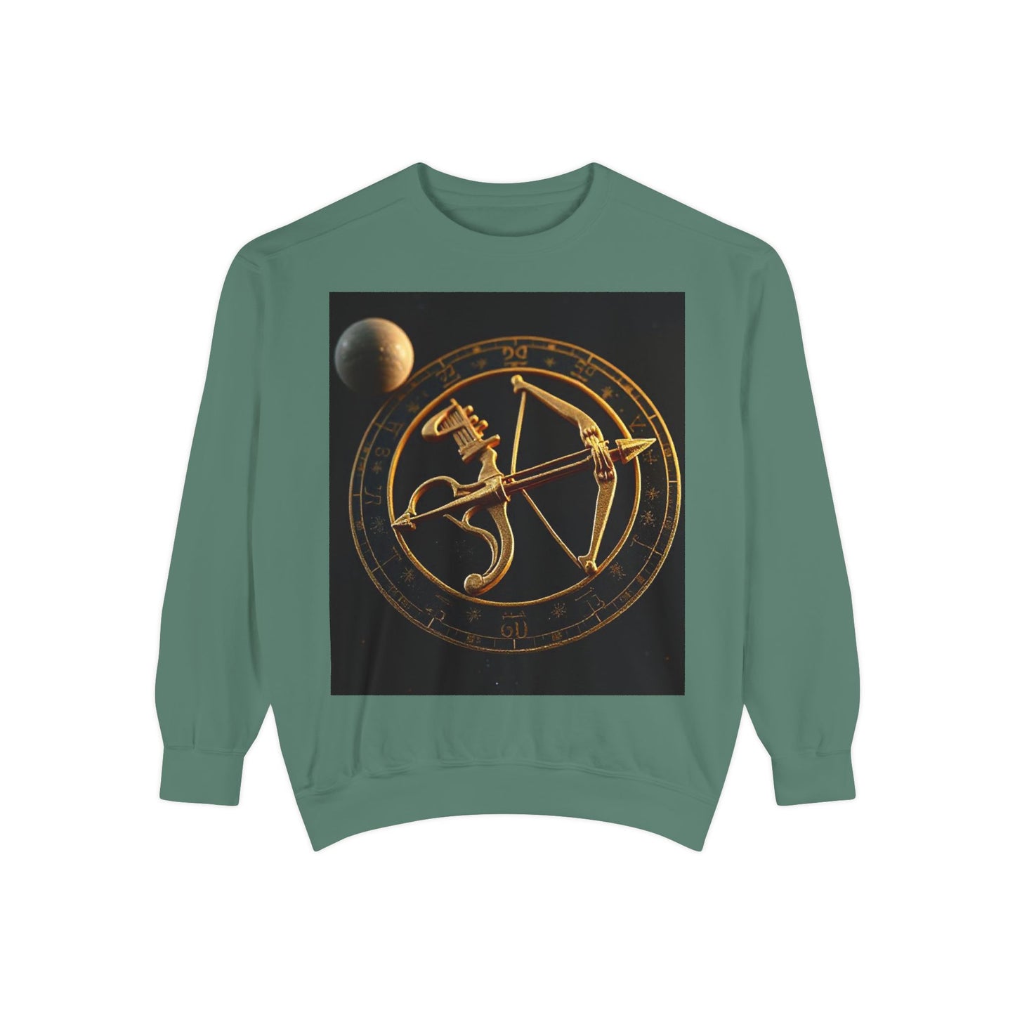 Garment-Dyed Sweatshirt, Unisex, Space Symbol Design, Sagittarius