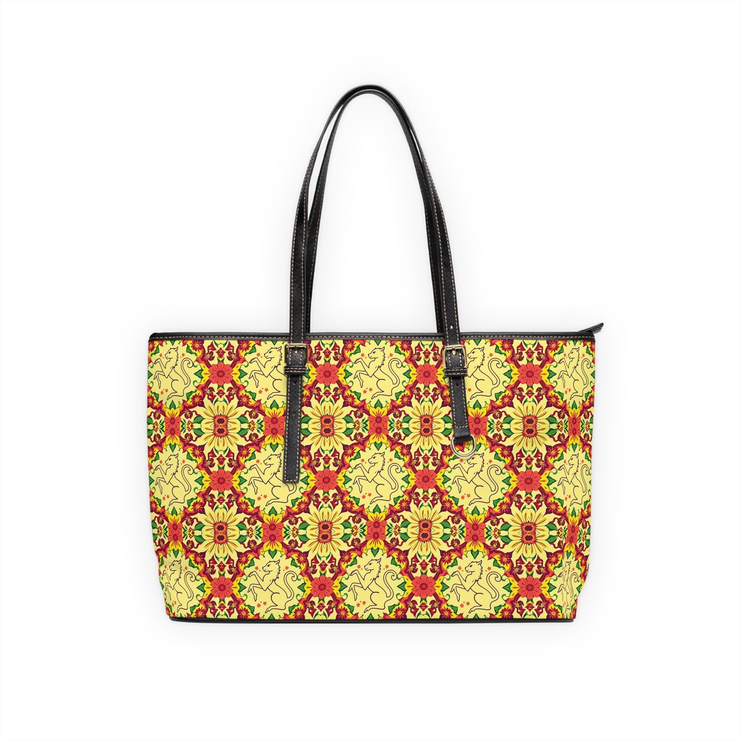 Leather Shoulder Bag, Virgo, Zodiac, Flower Pattern