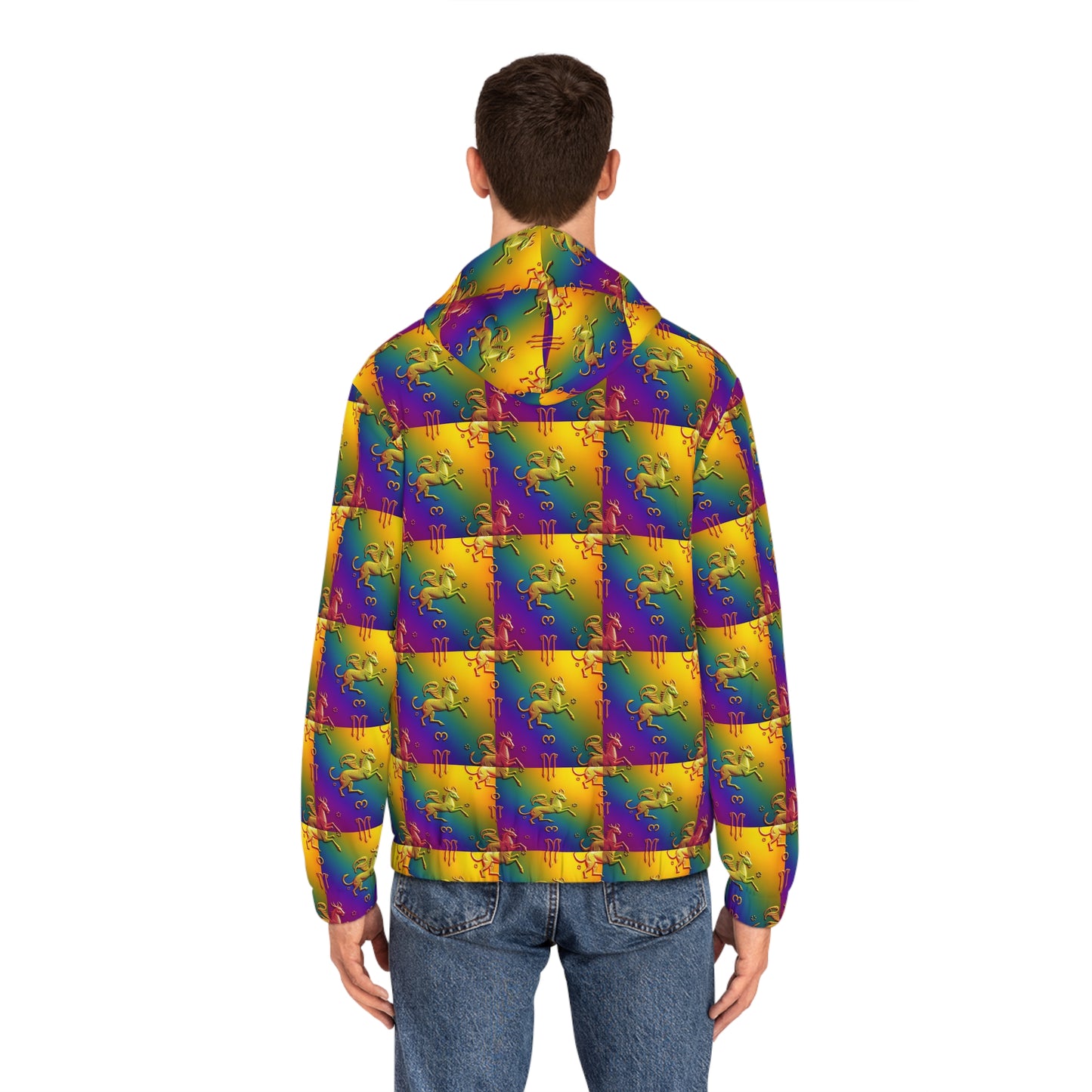 Full-Zip Hoodie (AOP), Virgo, Zodiac, Pattern