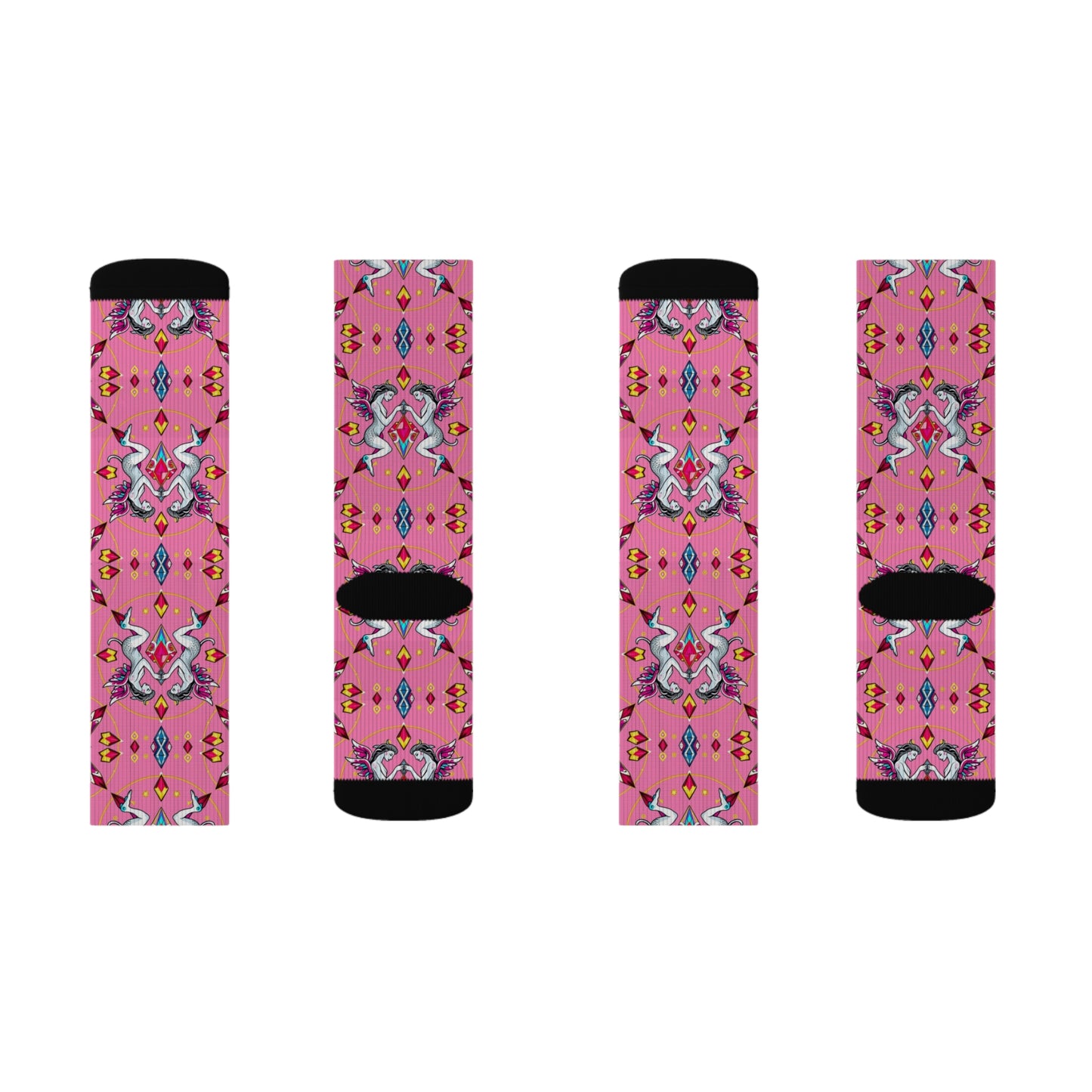Sublimation Socks, Gemini, Zodiac v4, Jewel Pattern