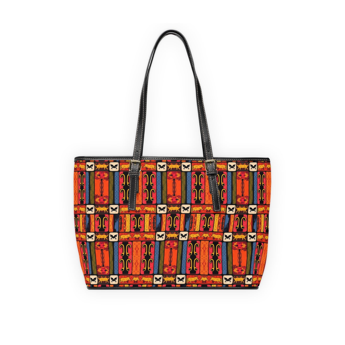 Leather Shoulder Bag, Virgo, Zodiac v2, Shapes Pattern