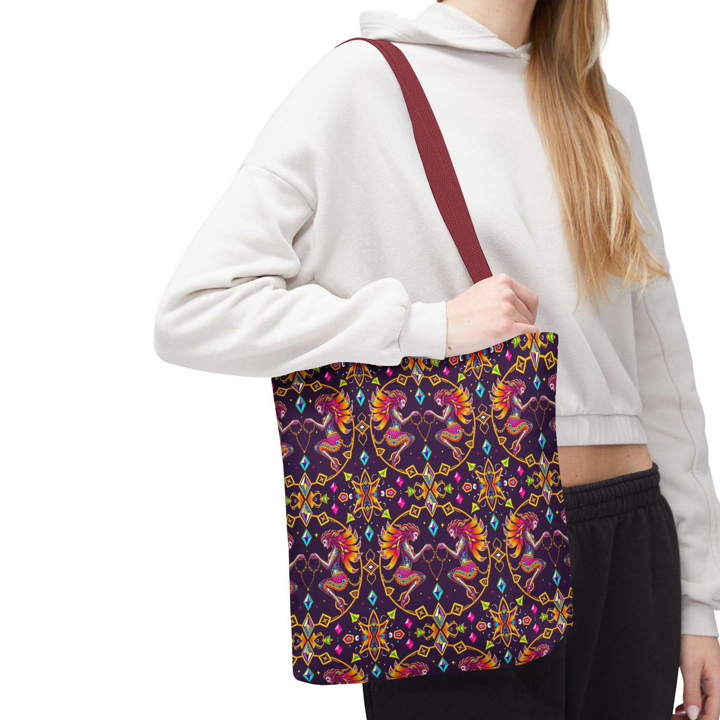 Tote Bag (AOP), Gemini, Zodiac, Jewel Pattern