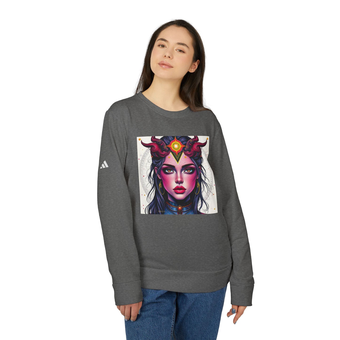 Adidas, Unisex Fleece Crewneck Sweatshirt, Virgo, Pop Art v1, Zodiac