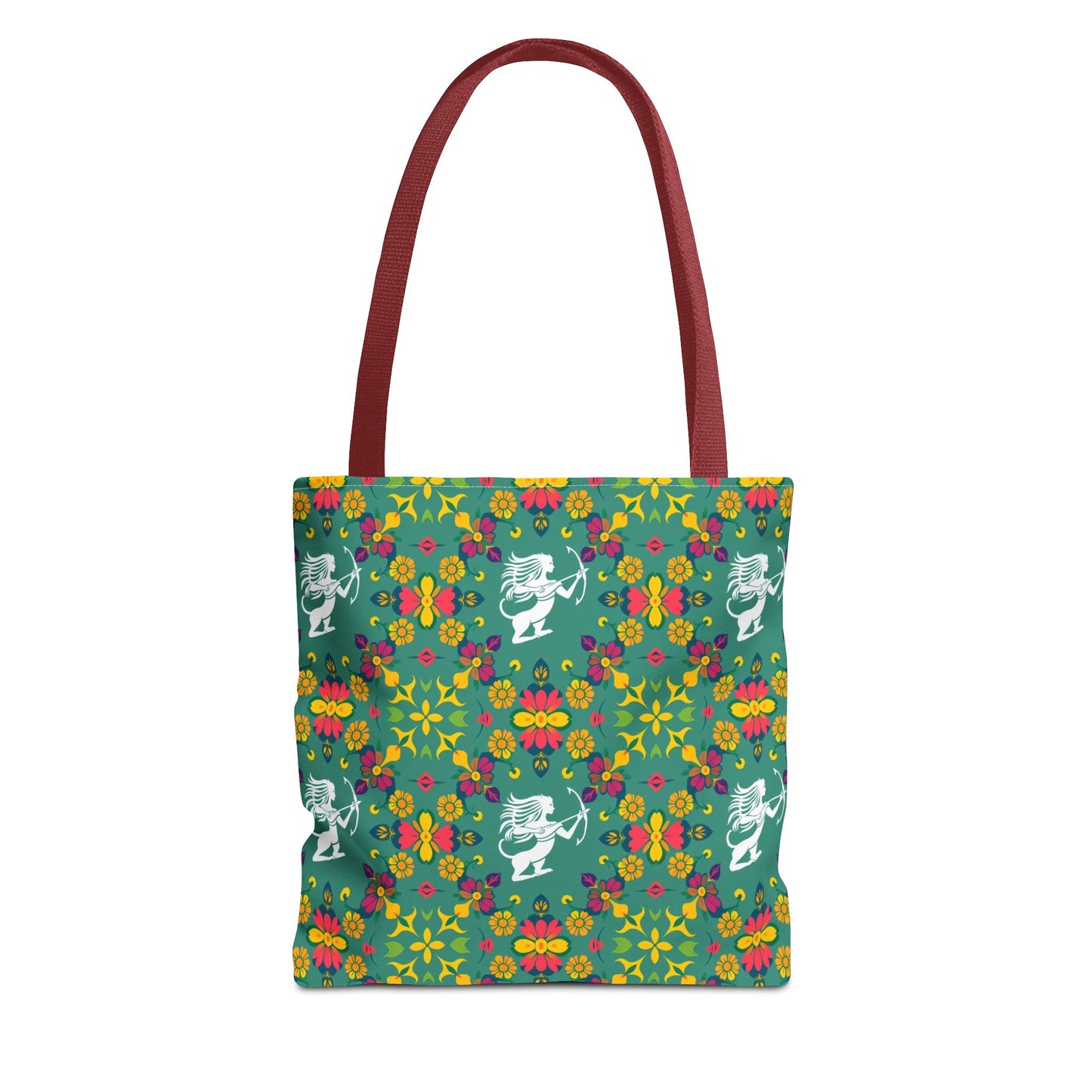 Tote Bag, (AOP), Sagittarius, Zodiac v6, Flower Pattern