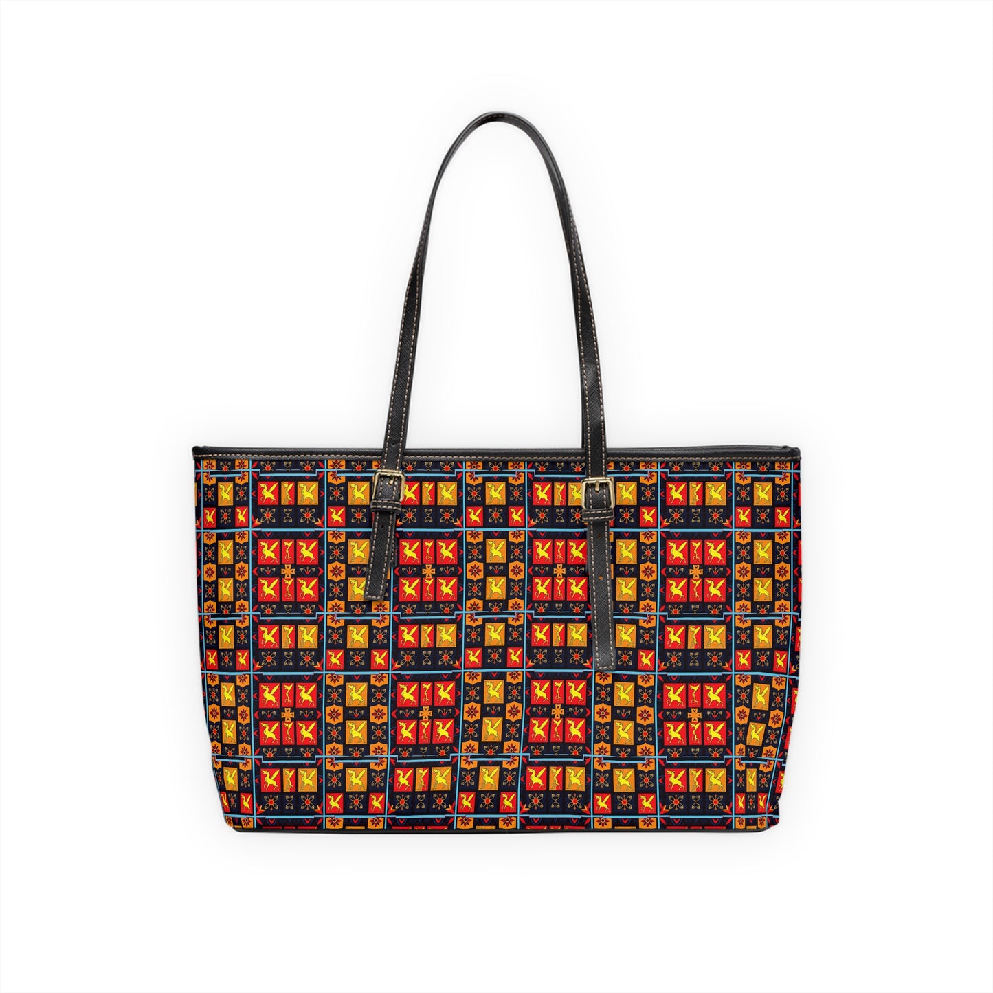 Leather Shoulder Bag, Sagittarius, Zodiac v2, Shapes Pattern