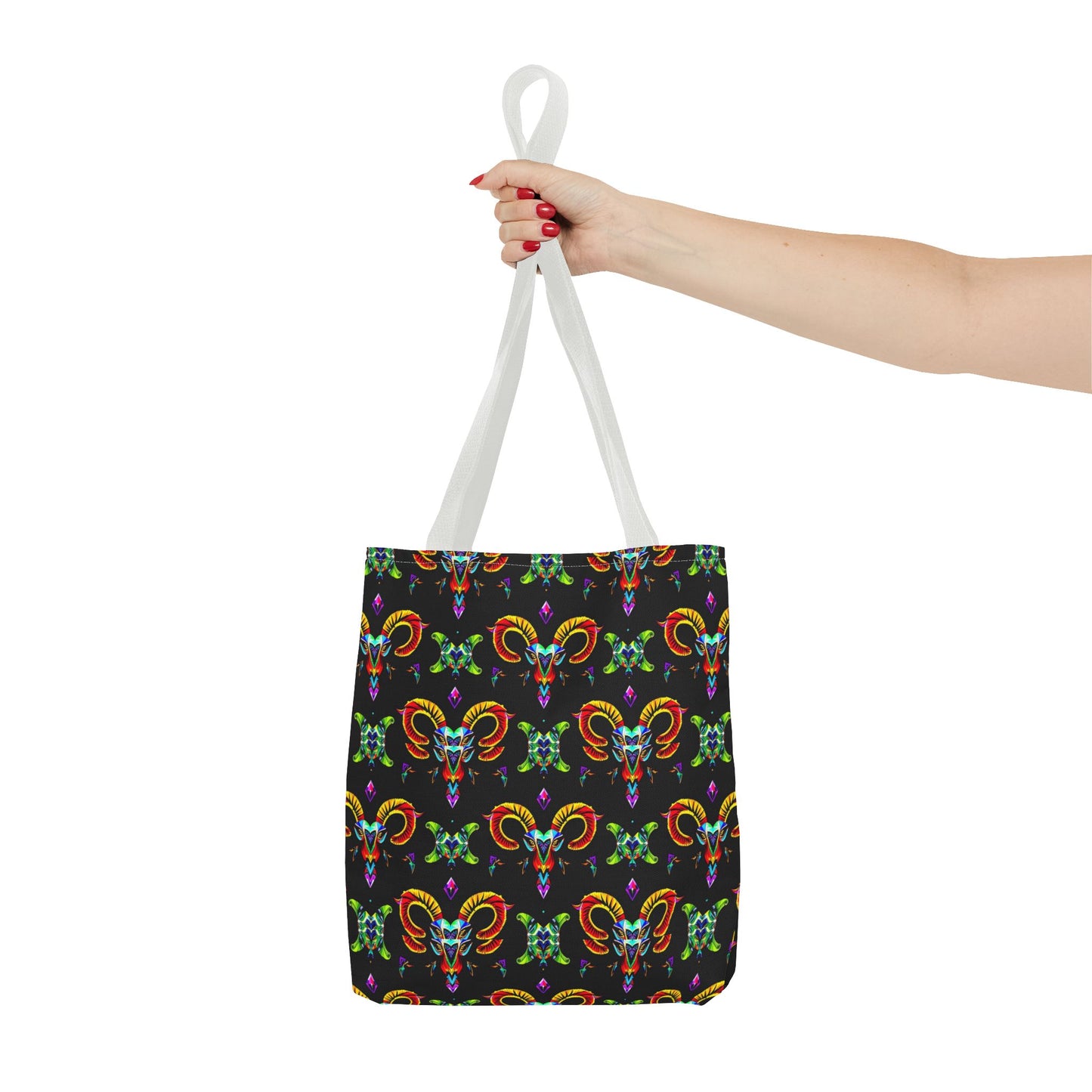 Tote Bag (AOP), Aries, Zodiac, Jewel Pattern