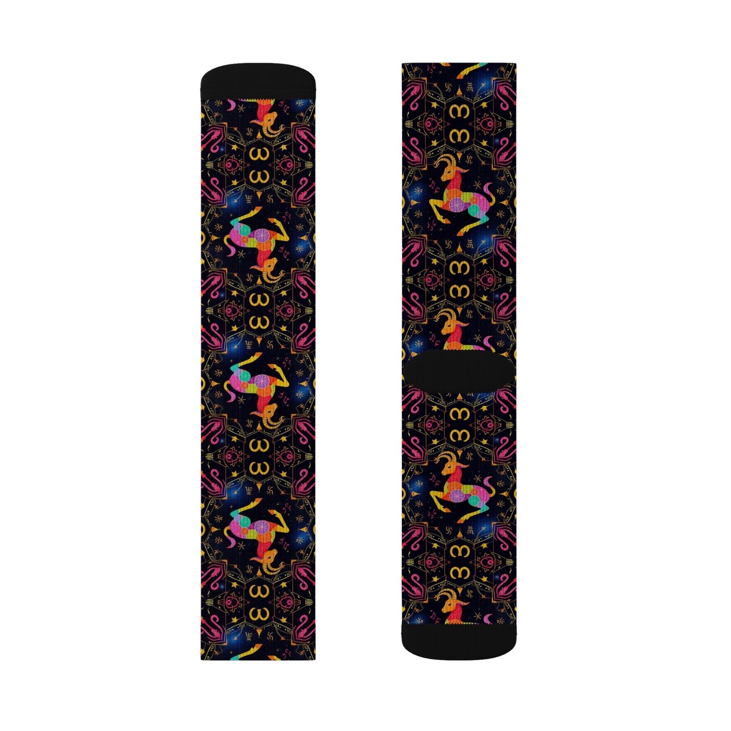 Sublimation Socks, Capricorn, Zodiac v3, Pattern