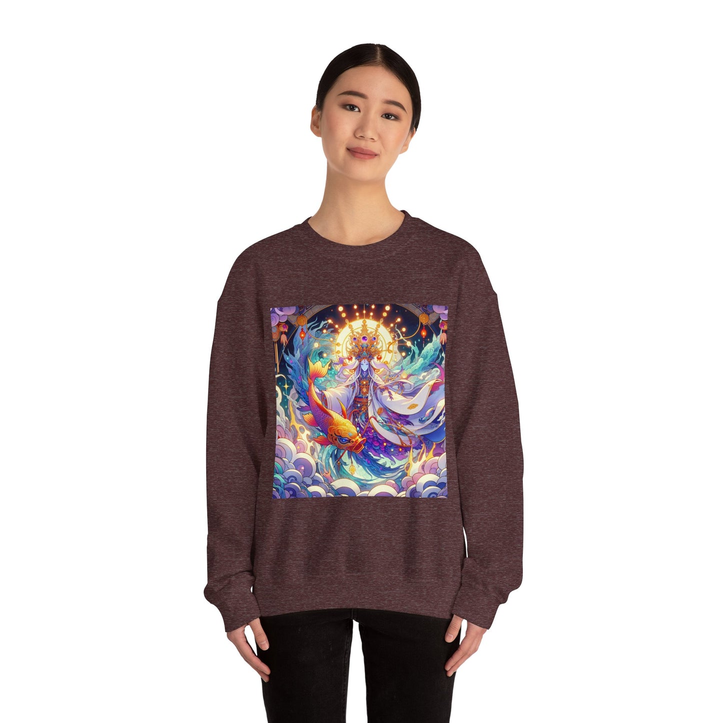 Unisex Heavy Blend™ Crewneck Sweatshirt, Anime Pisces King, Zodiac Design