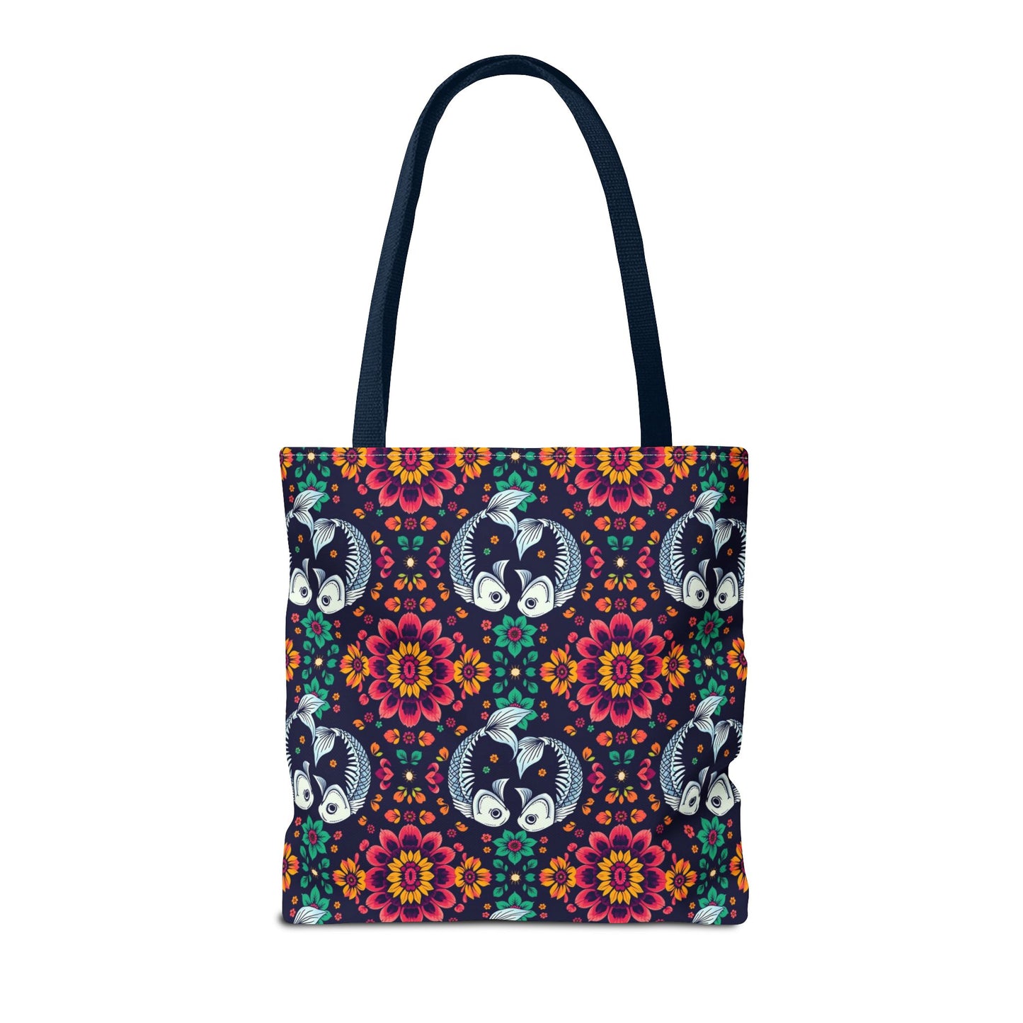 Tote Bag (AOP), Pisces, Zodiac v1, Flower Pattern
