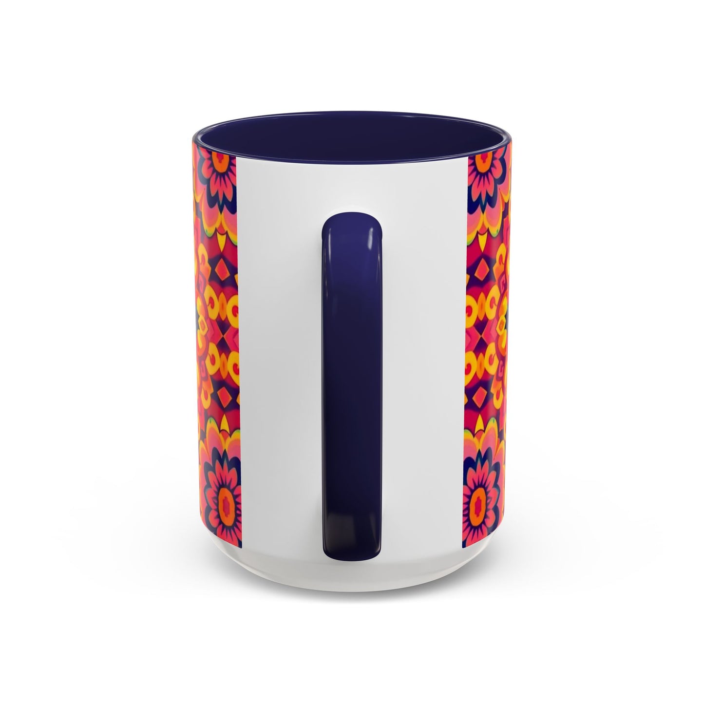 Accent Coffee Mug, Pisces, Zodiac v1, Flower Pattern, (11, 15oz)