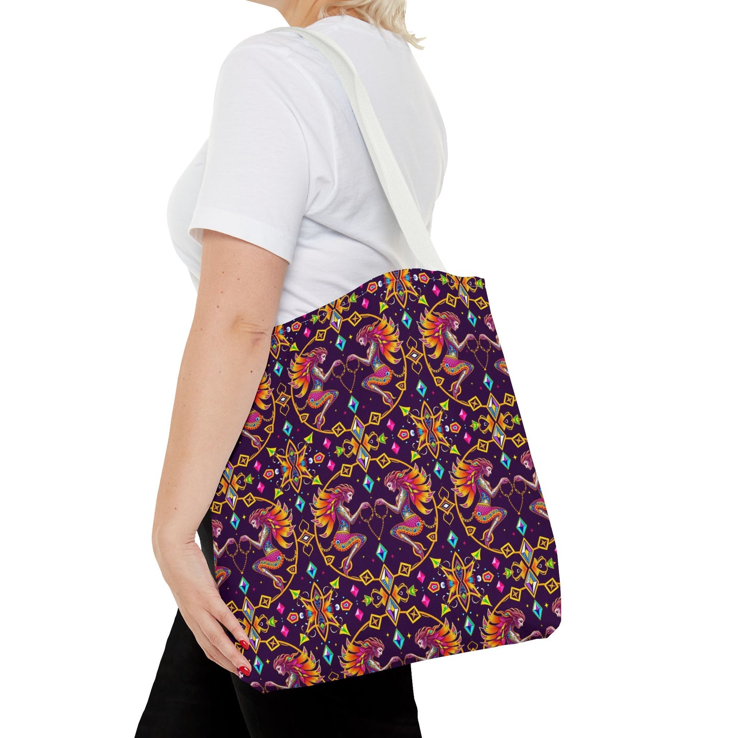 Tote Bag (AOP), Gemini, Zodiac, Jewel Pattern