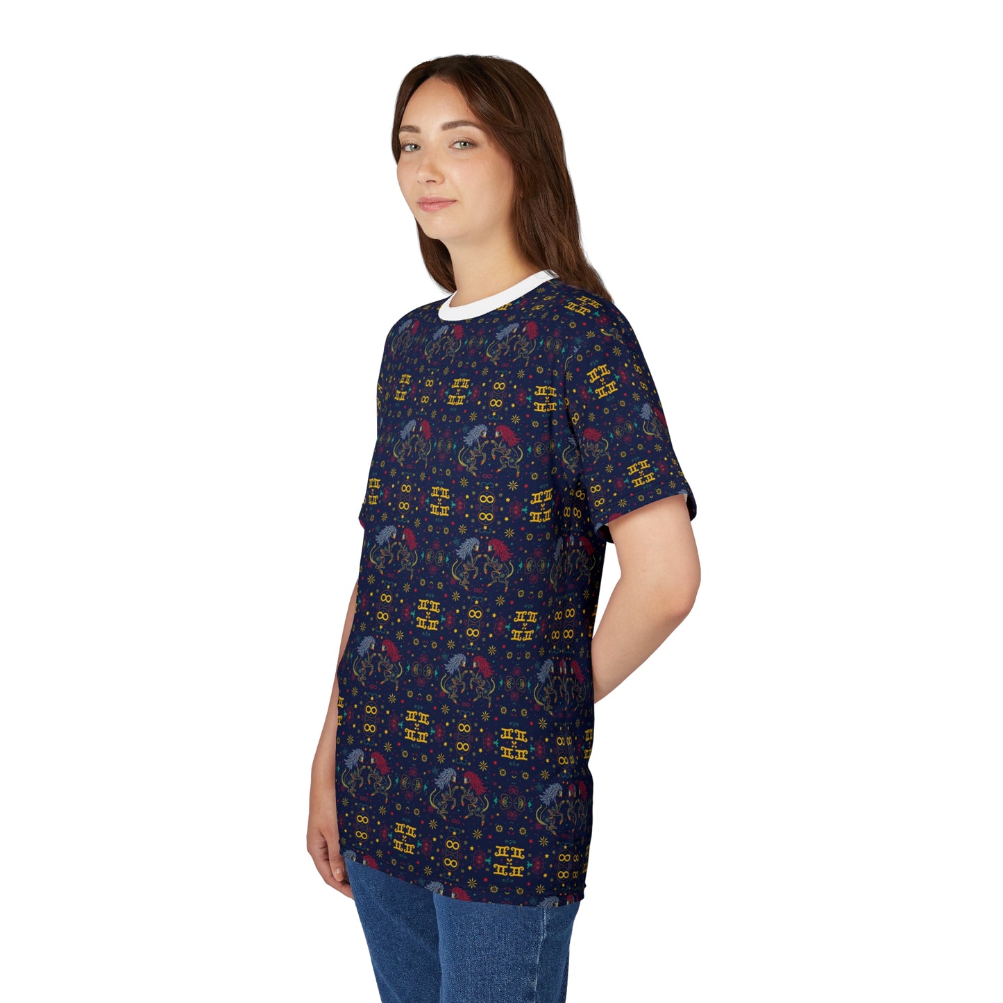 Unisex Cut & Sew T-Shirt, AOP, Gemini, Zodiac v1, Pattern
