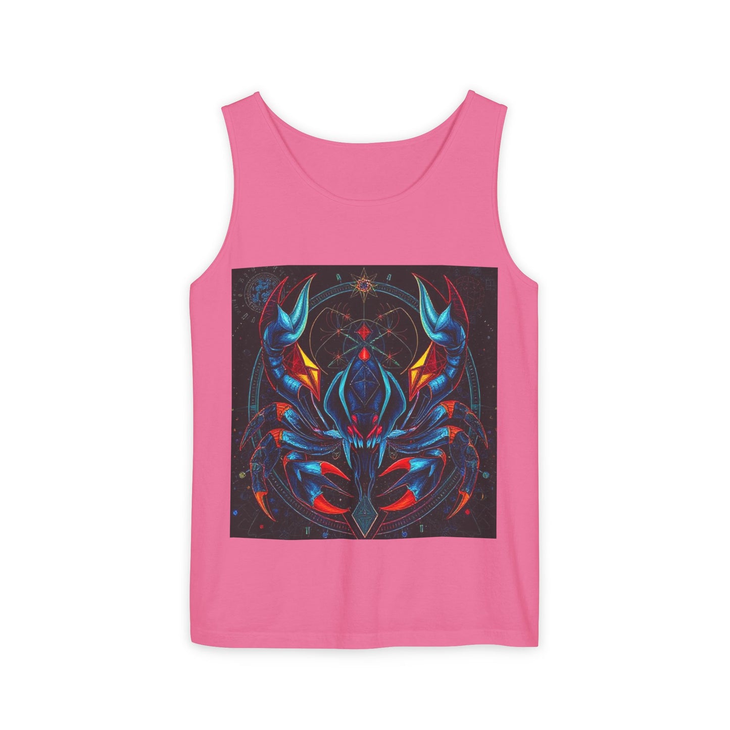 Unisex Garment-Dyed, Tank Top, Scorpio Design, Pop Art v1, 100% US cotton