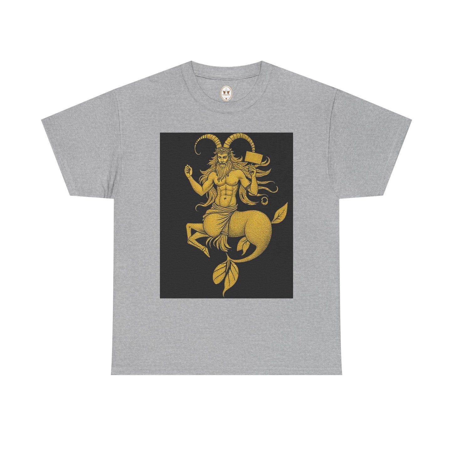 Unisex Heavy Cotton T-Shirt, Capricorn God, Zodiac Design