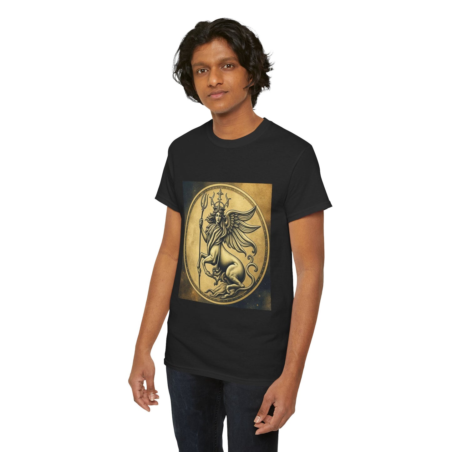 Unisex Heavy Cotton T-Shirt, Animal Angel v1, Virgo Zodiac Design