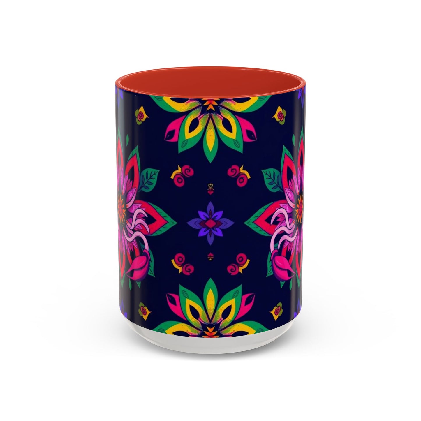 Accent Coffee Mug, Scorpio, Zodiac v4. Flower Pattern, (11, 15oz)