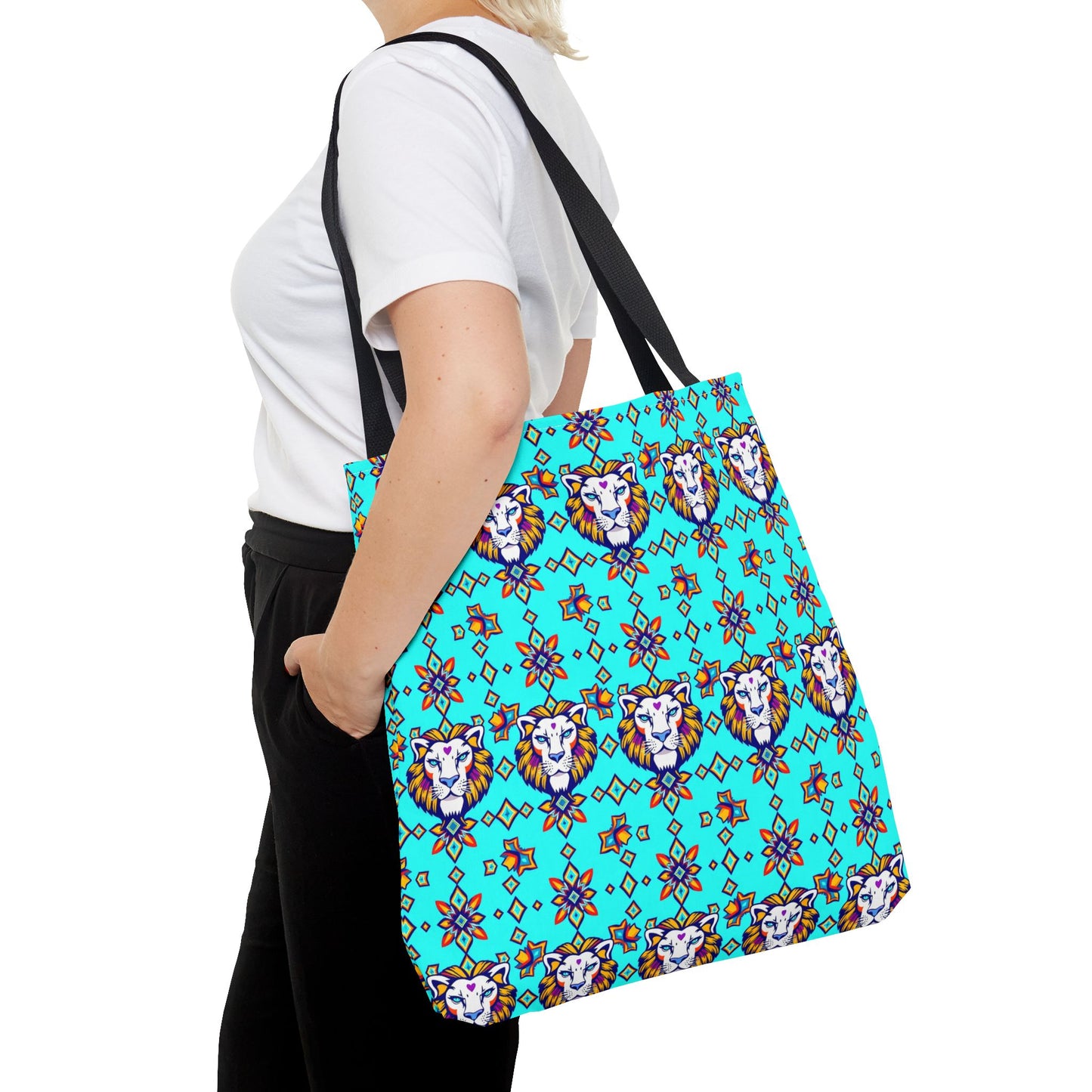 Tote Bag (AOP), Leo, Zodiac v1, Jewel Pattern