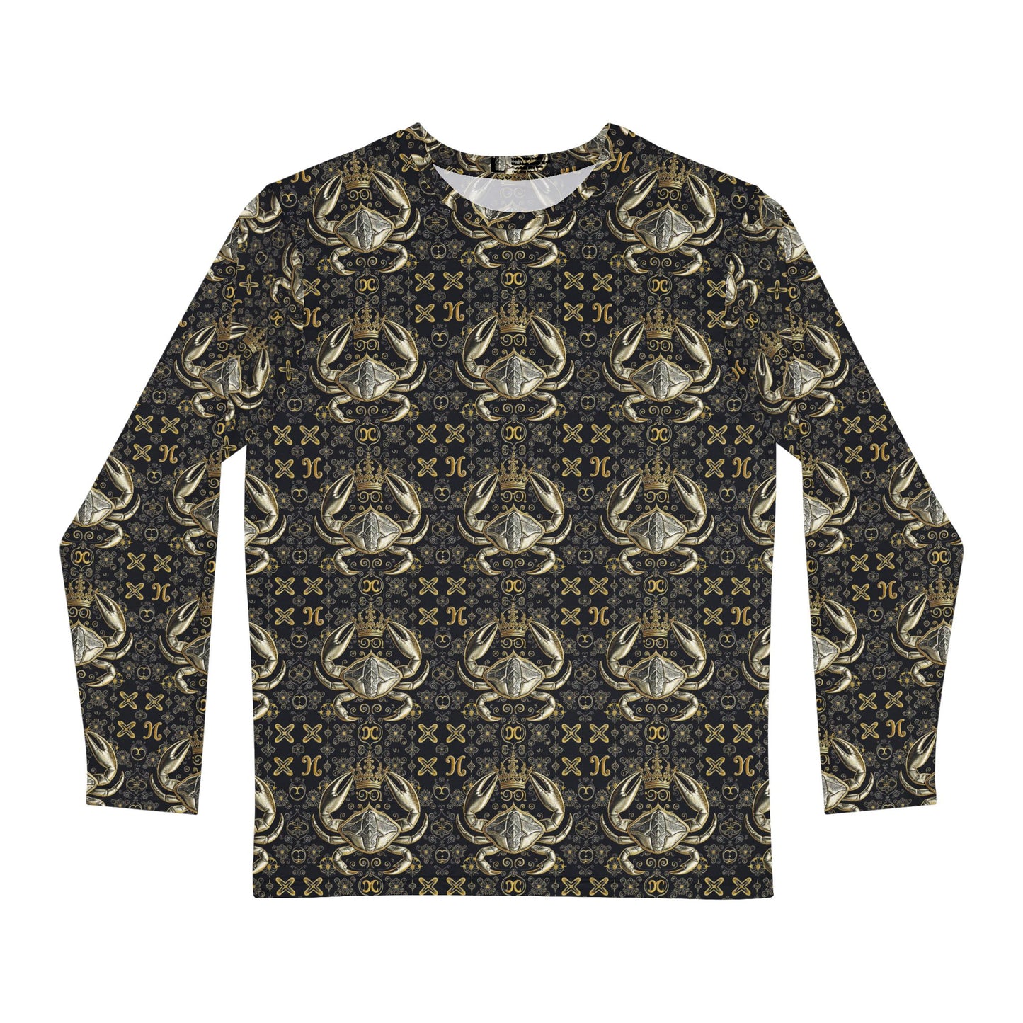 Men's Long Sleeve Shirt, (AOP), Cancer, Zodiac v1, Pattern