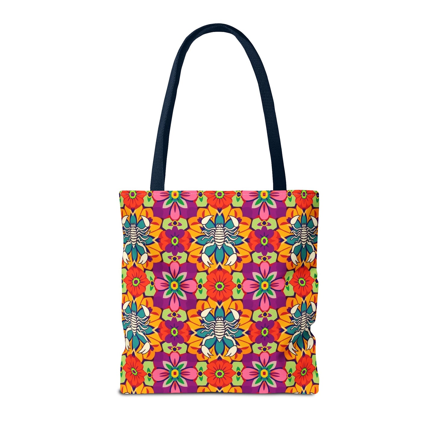 Tote Bag, (AOP), Scorpio, Zodiac v3, Flower Pattern