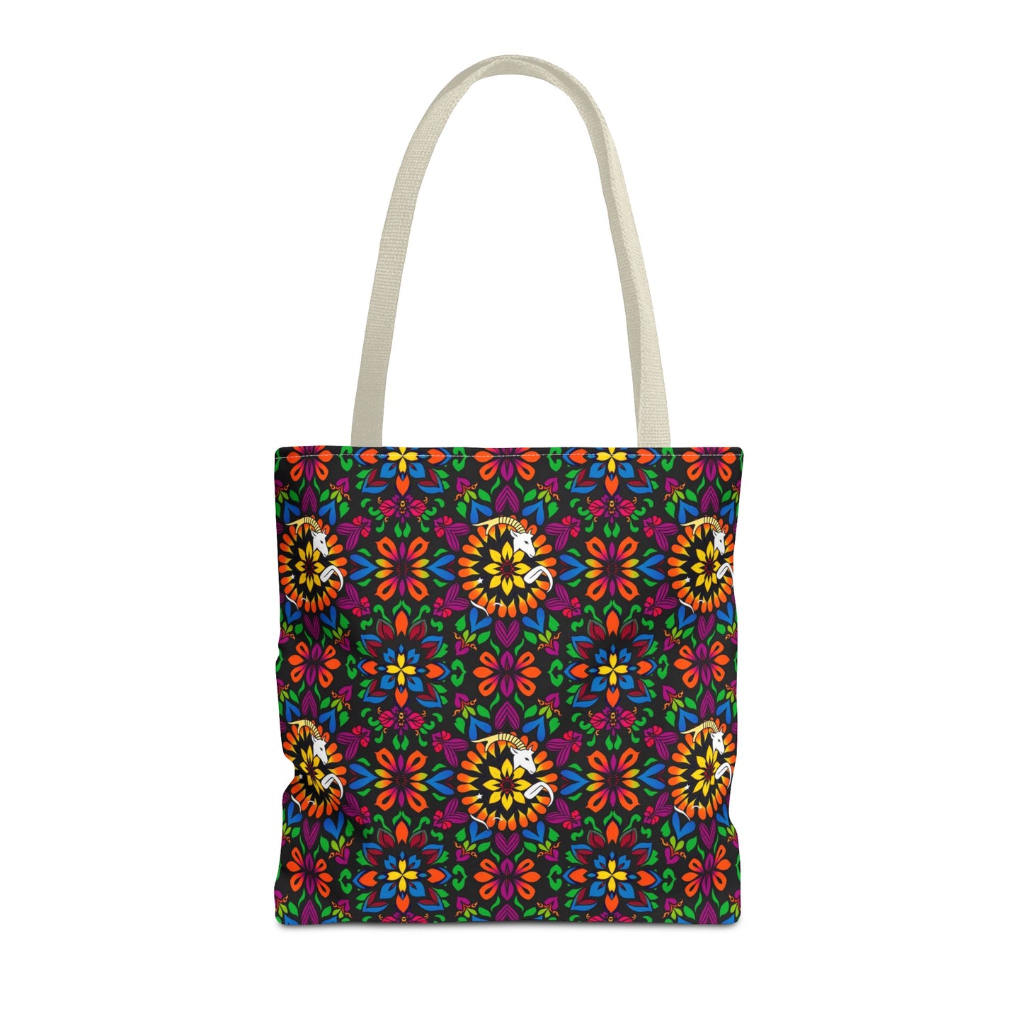 Tote Bag, (AOP), Capricorn, Zodiac v3, Flower Pattern