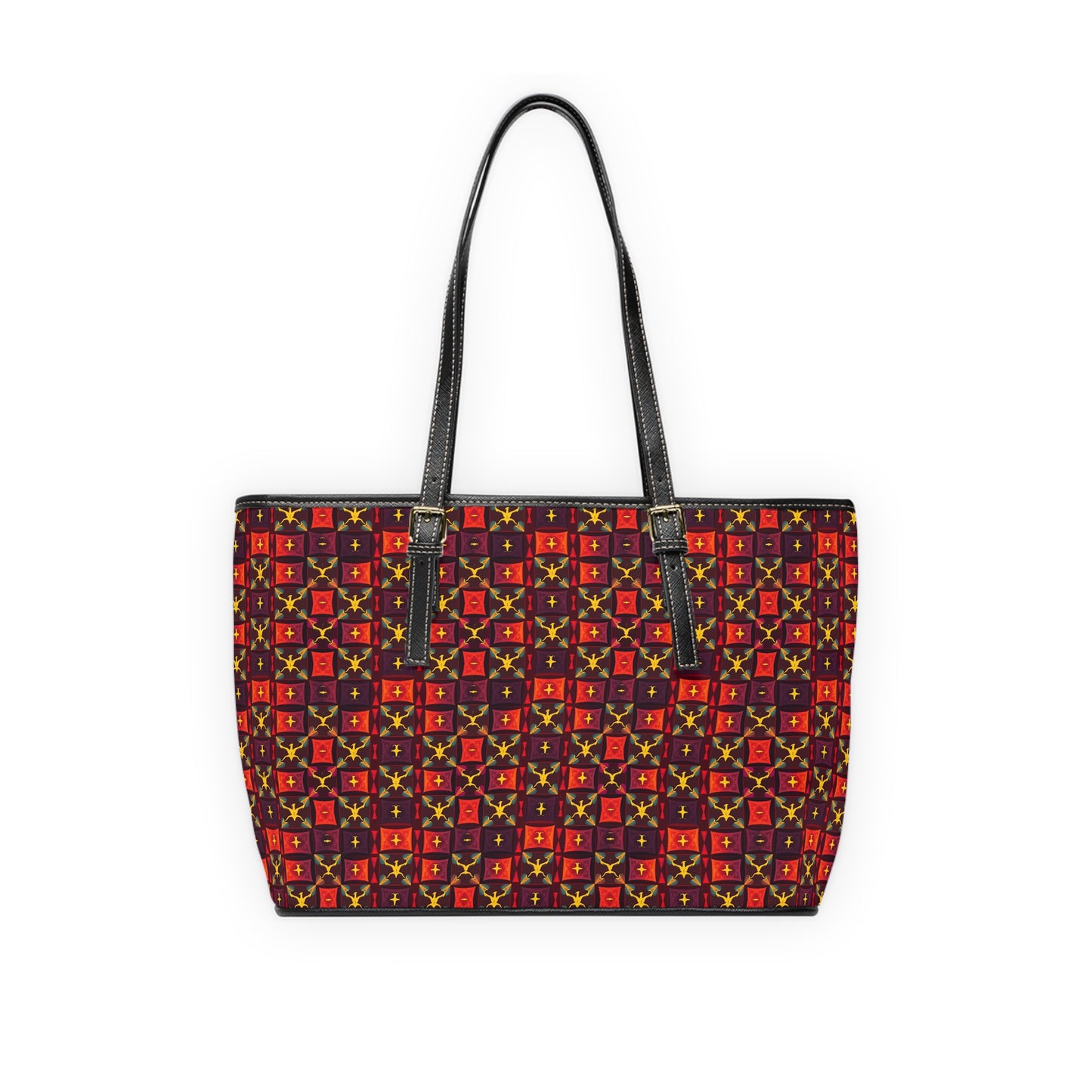 Leather Shoulder Bag, Sagittarius, Zodiac v3, Shapes Pattern
