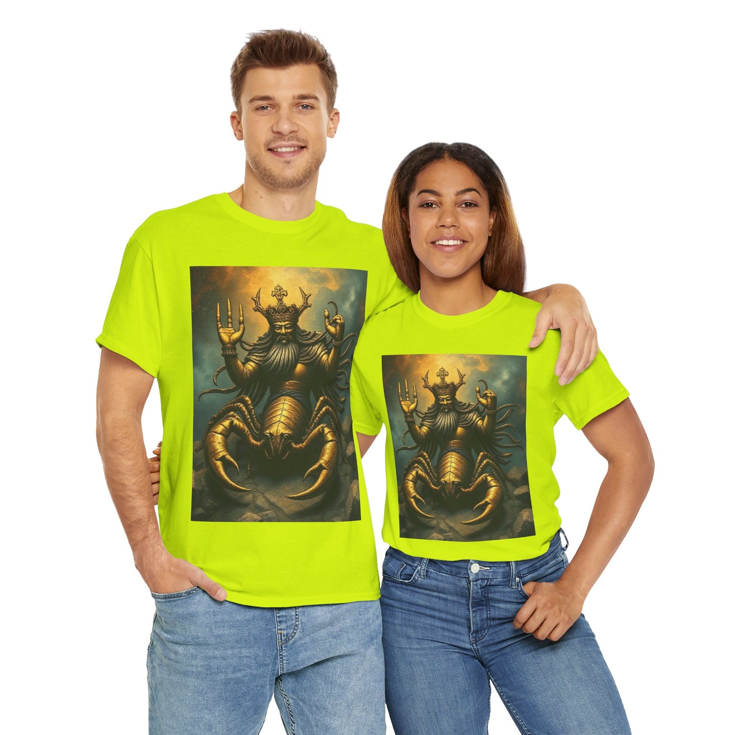 Unisex Heavy Cotton T-Shirt, Desert Scorpio King v1, Zodiac Design