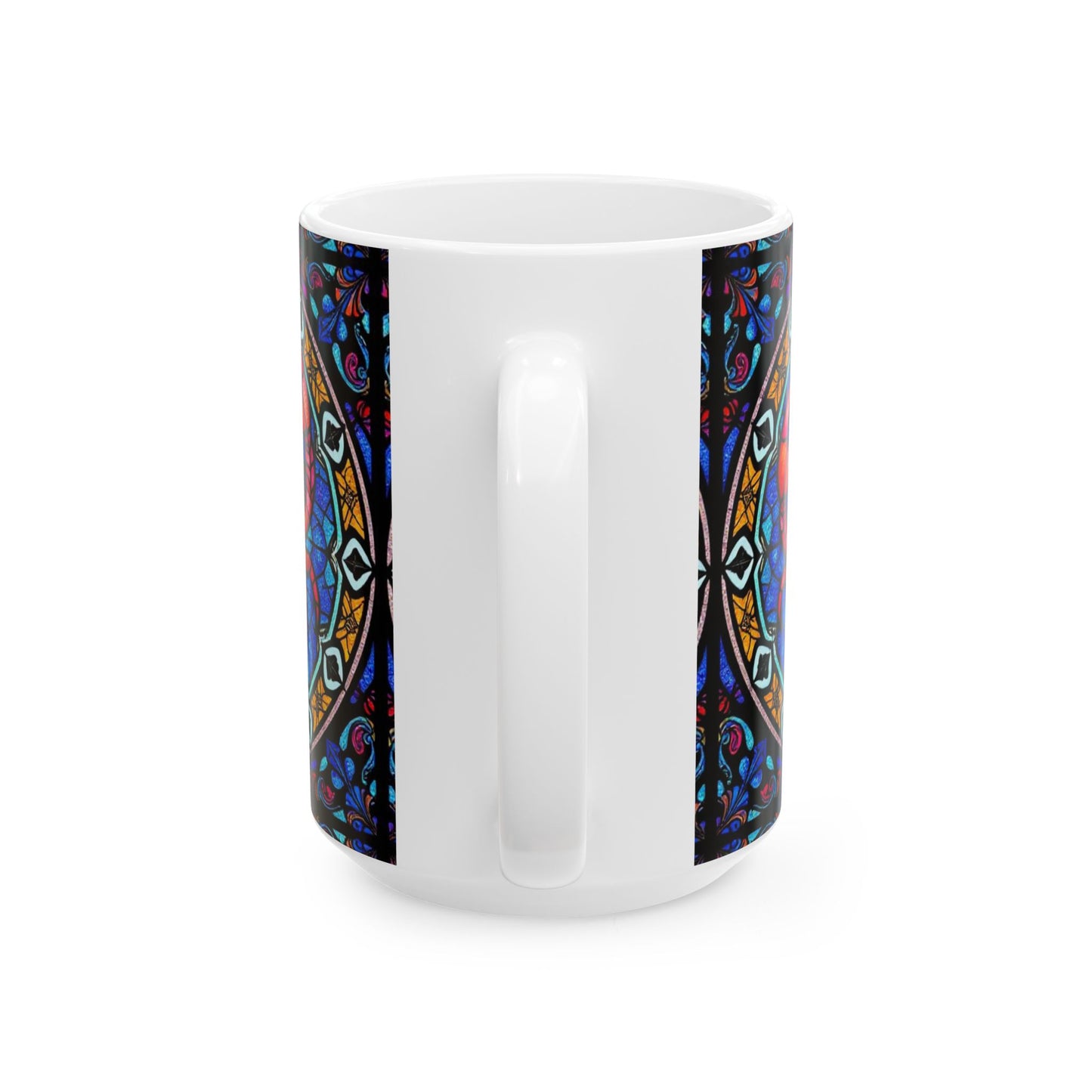 Ceramic Mug, (11oz, 15oz), Ceramic Coffee Mug, AOP, Glass Design, Cancer Zodiac