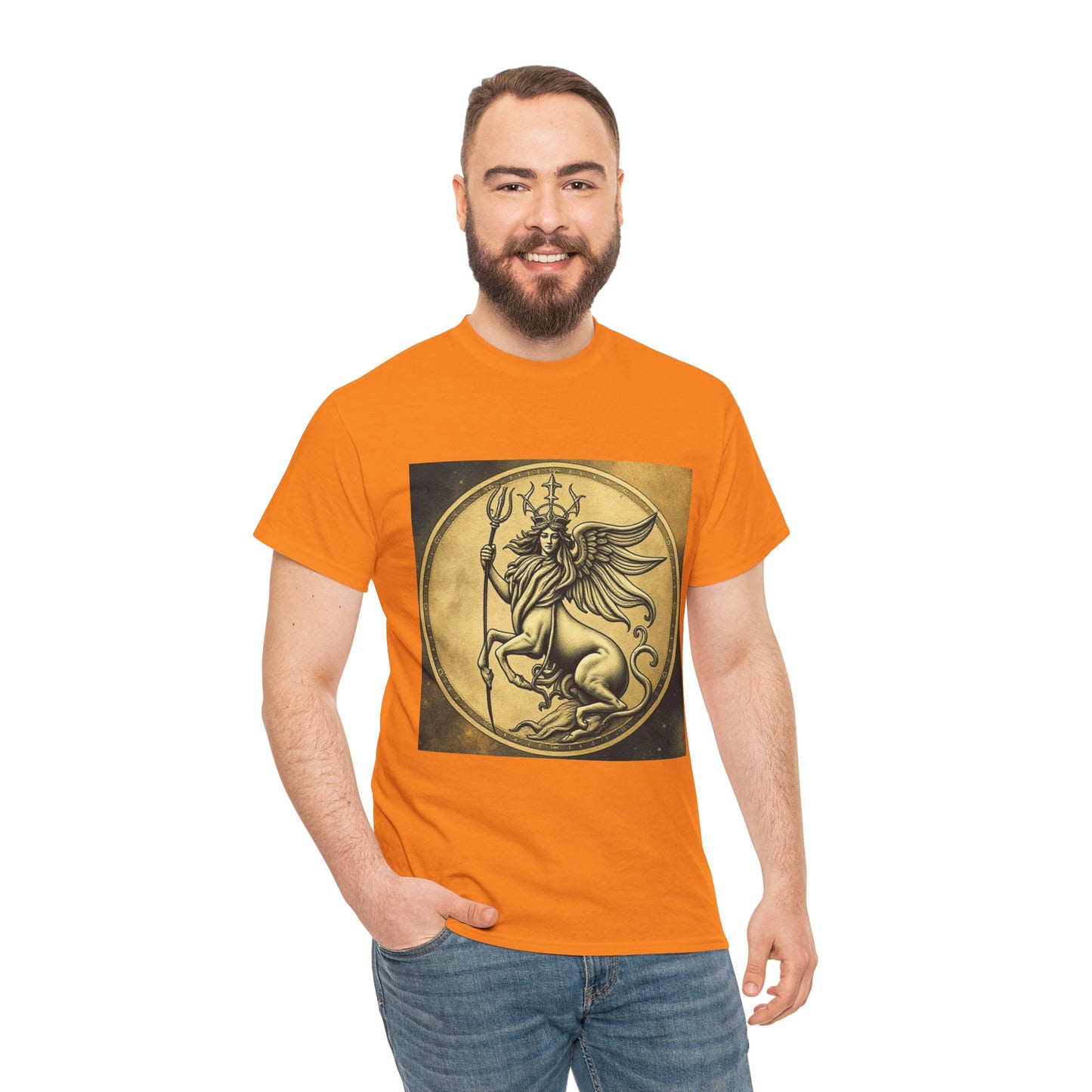 Unisex Heavy Cotton T-Shirt, Animal Angel v1, Virgo Zodiac Design