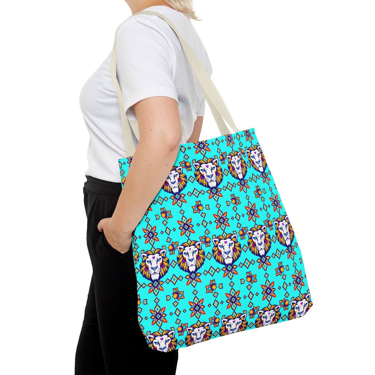 Tote Bag (AOP), Leo, Zodiac v1, Jewel Pattern