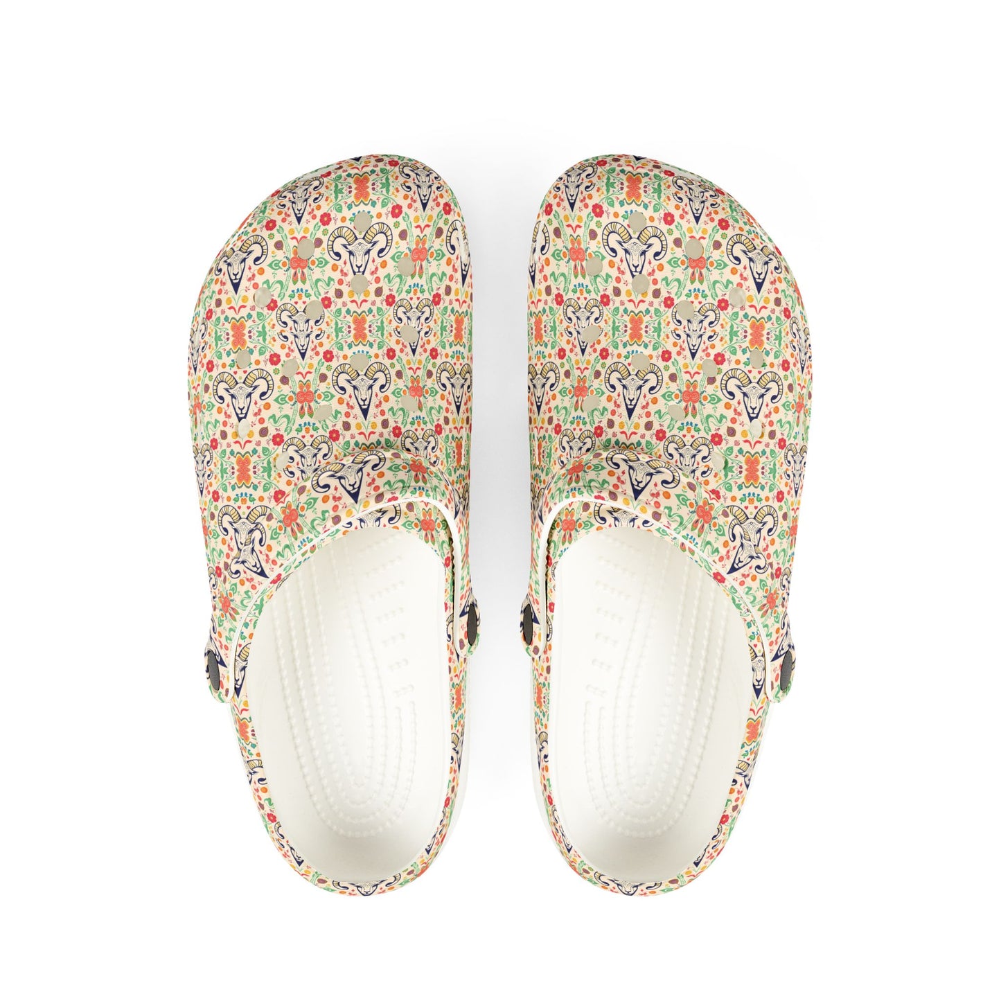 EVA Foam Rubber Shoes, (AOP), Aries, Zodiac v3, Pattern