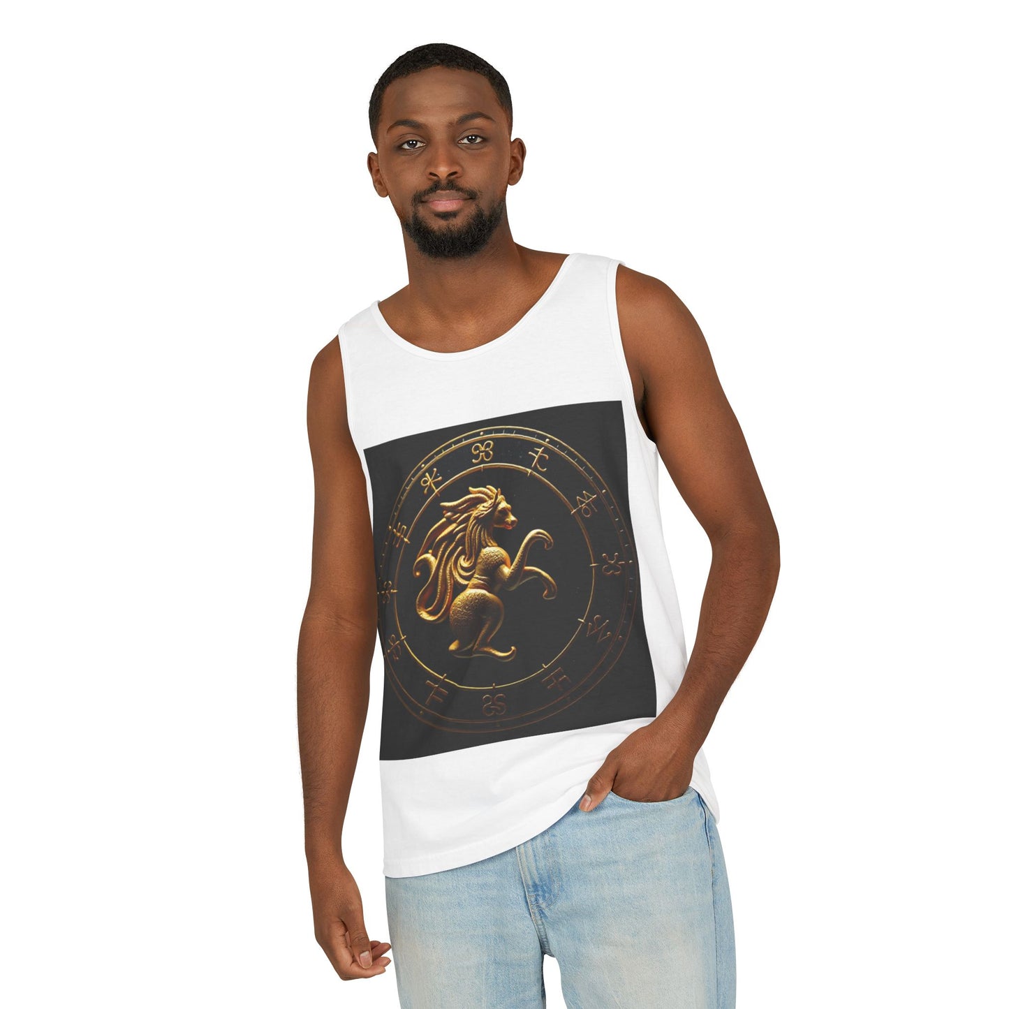 Unisex Garment-Dyed, Tank Top, Virgo Design, Planet Animal, 100% US cotton