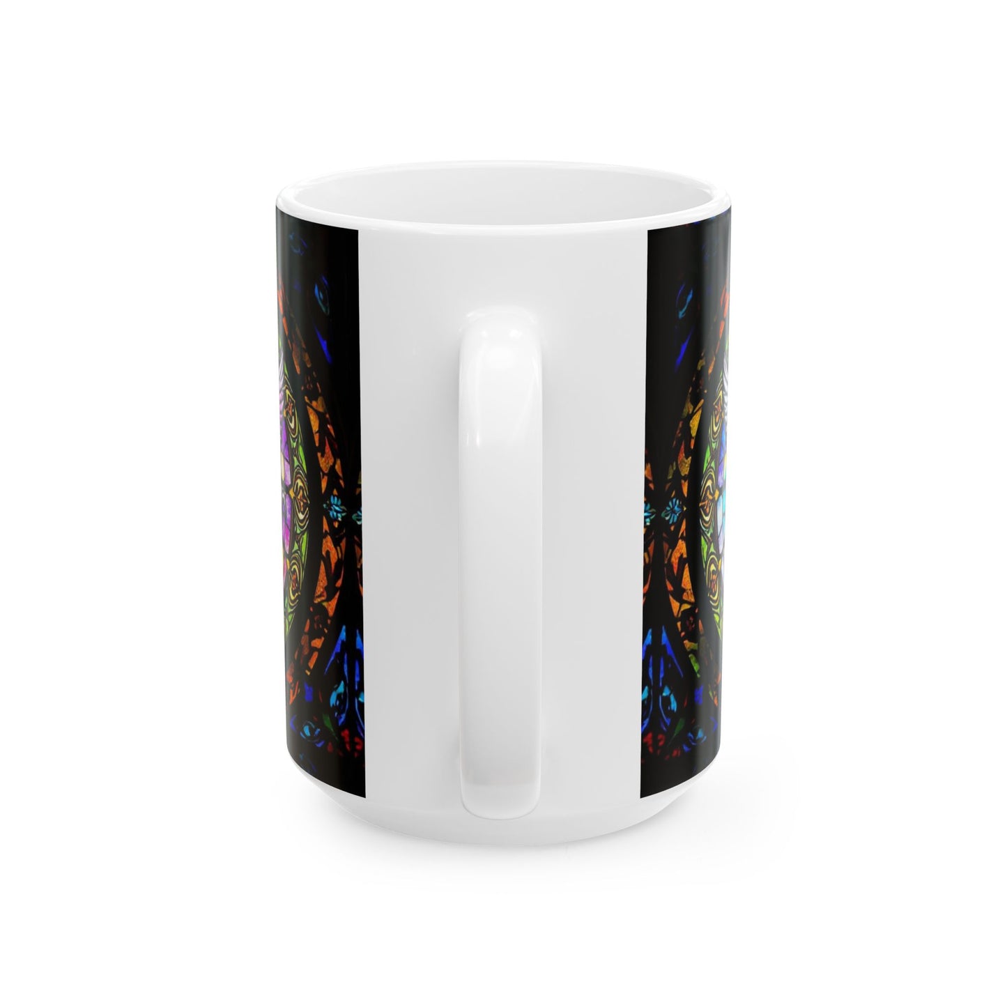 Ceramic Mug, (11oz, 15oz), Ceramic Coffee Mug, AOP, Glass Design, Gemini Zodiac