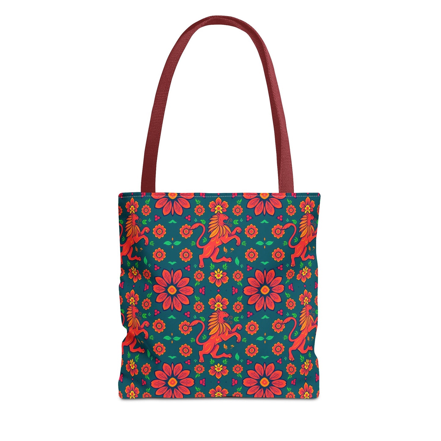 Tote Bag, (AOP), Leo, Zodiac v4, Flower Pattern