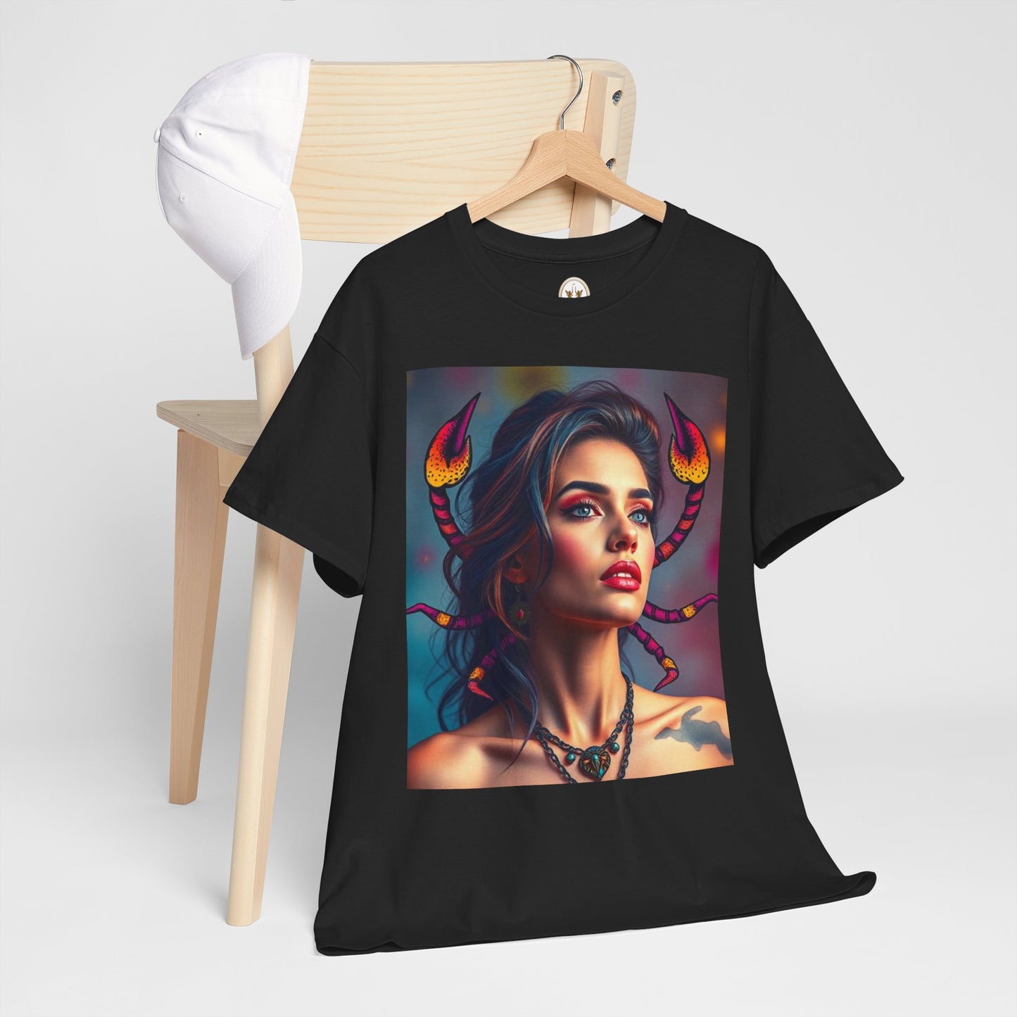 Unisex Heavy Cotton T-Shirt, Scorpio, Zodiac v2, Sexy Art