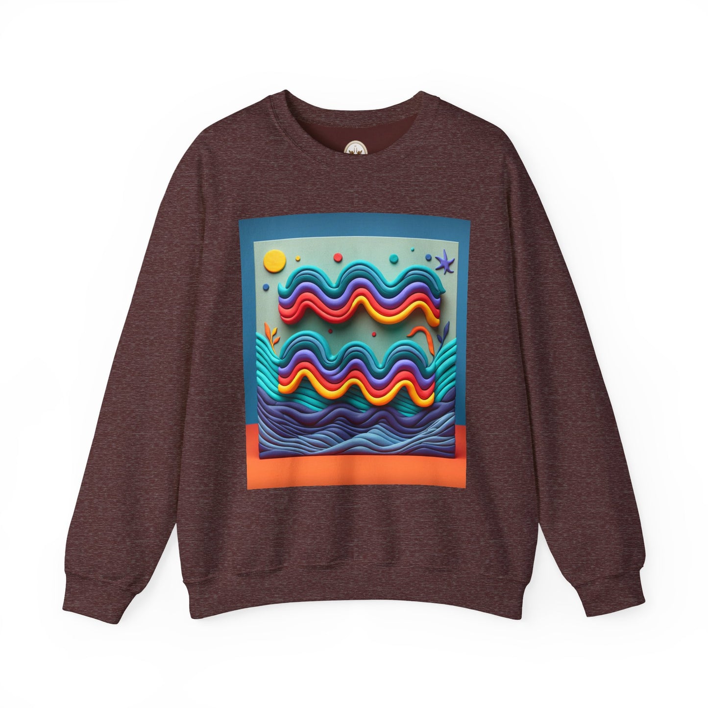 Unisex Heavy Blend™ Crewneck Sweatshirt, Water Painting, Aquarius Zodiac Design