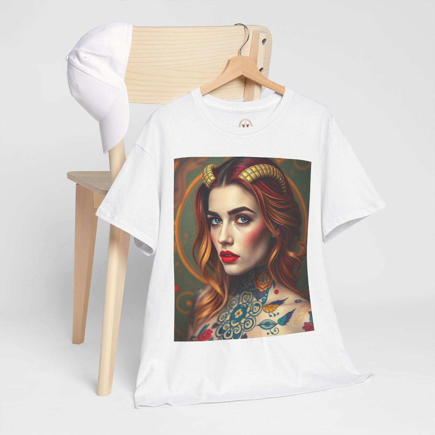 Unisex Heavy Cotton T-Shirt, Capricorn, Zodiac v3, Sexy Art