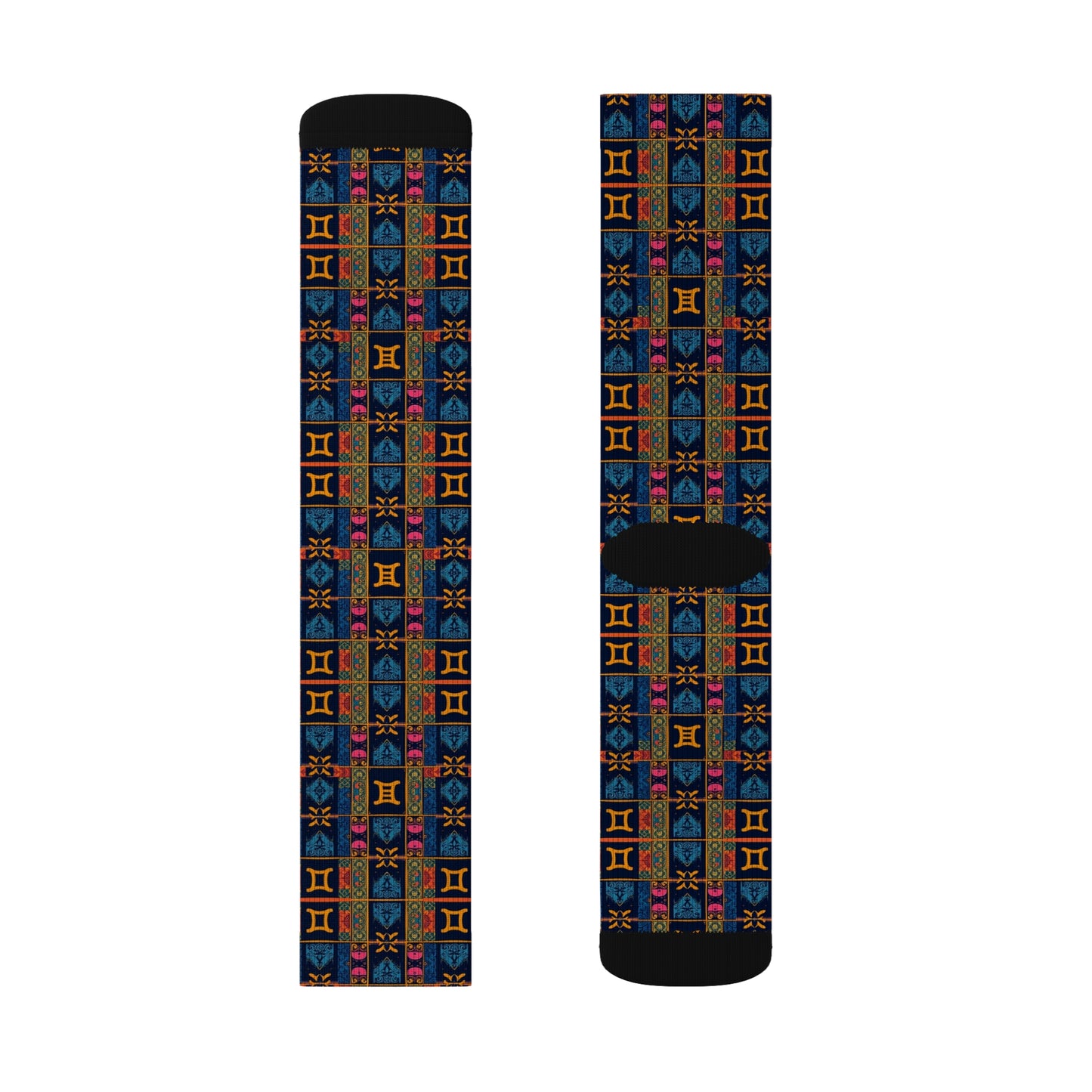 Sublimation Socks, Gemini, Zodiac v2, Shapes Pattern