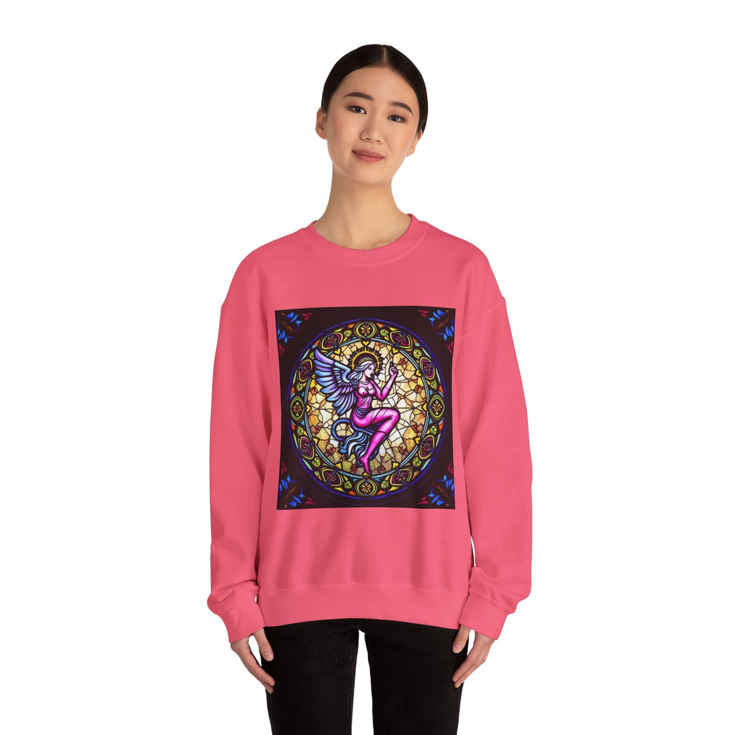 Unisex Heavy Blend™ Crewneck Sweatshirt, Glass 1, Virgo Zodiac Design