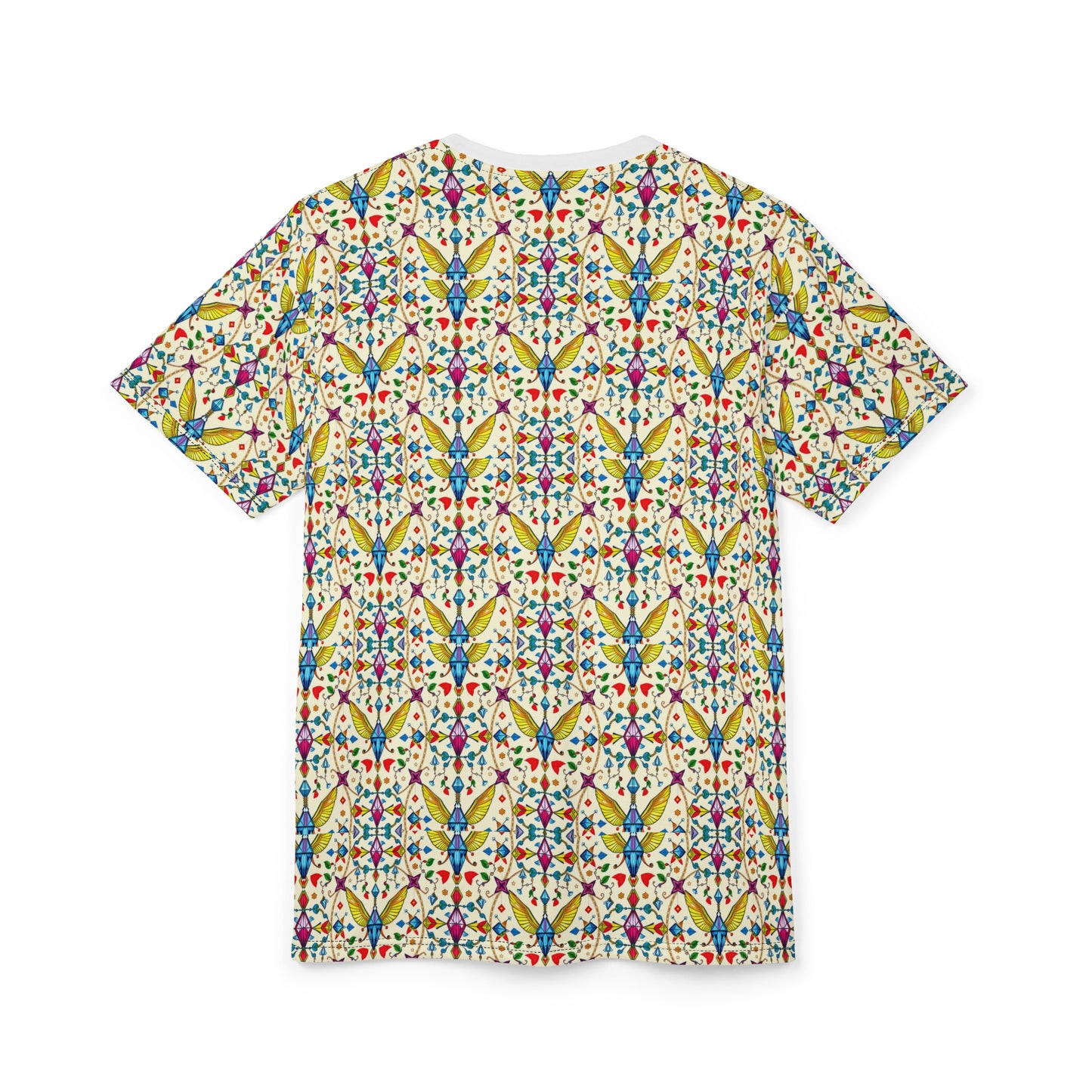Unisex Cut & Sew T-Shirt, (AOP), Sagittarius, Zodiac v4, Jewels Pattern