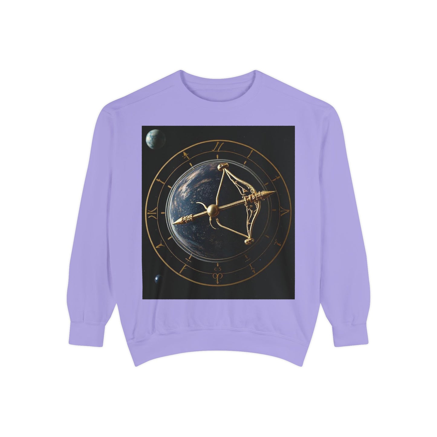 Garment-Dyed Sweatshirt, Unisex, Space Symbol Design v1, Sagittarius